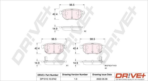 Dr!ve+ DP1010.10.0742: Piduriklotsid Tagasild