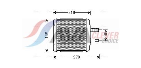 AVA COOLING SYSTEMS DWA6088: Soojusvaheti, salongiküte ** CLEVER FIT ** koos toruühendusega