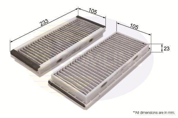 COMLINE EKF338A-2: Filter, salongiõhk Aktiivsöefilter
