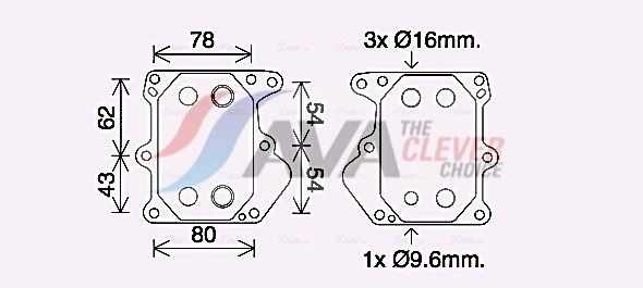 AVA COOLING SYSTEMS FD3625: Oliekoeler zonder oliefilterbehuizing, Met pakkingen, Zonder filter