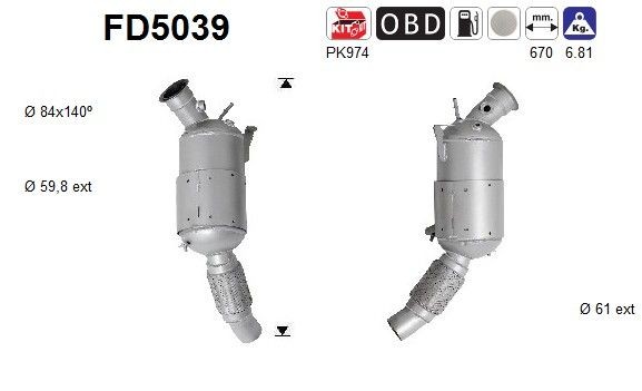 AS FD5039: Kvēpu filtrs
