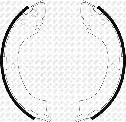 NiBK FN6715: Set saboti frana puntea spate, 254mm