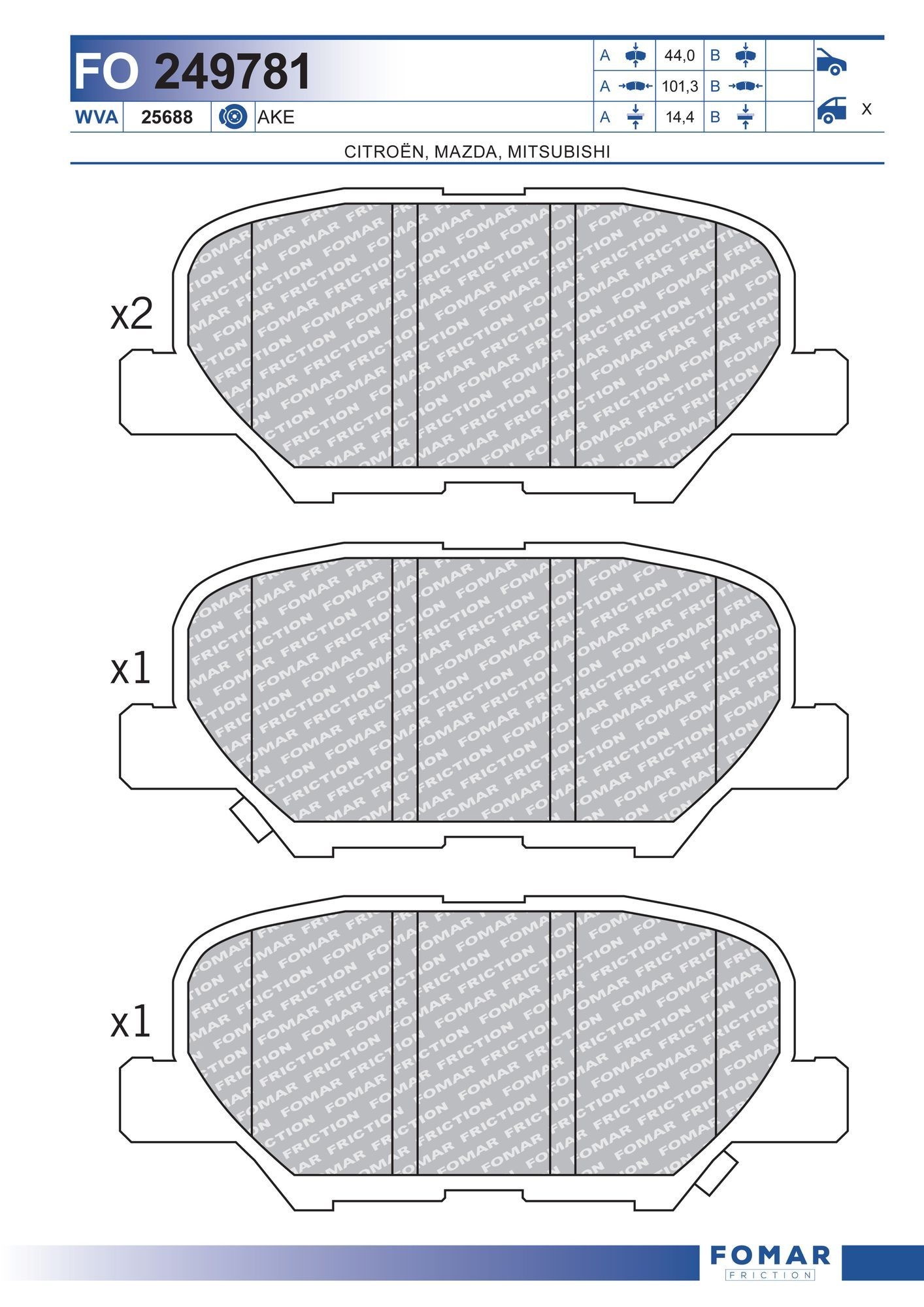 FOMAR Friction FO 249781: Piduriklotsid