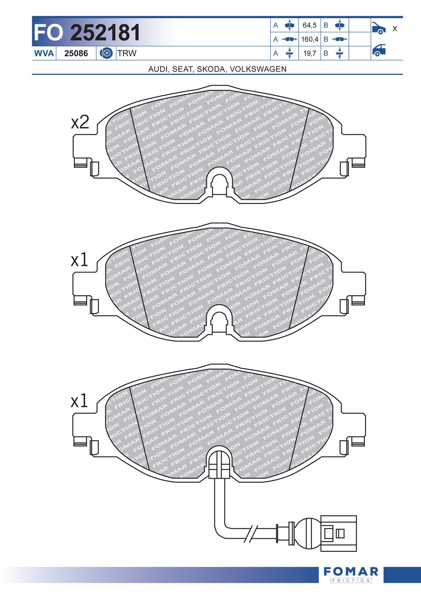 FOMAR Friction FO 252181: Plaquettes de frein