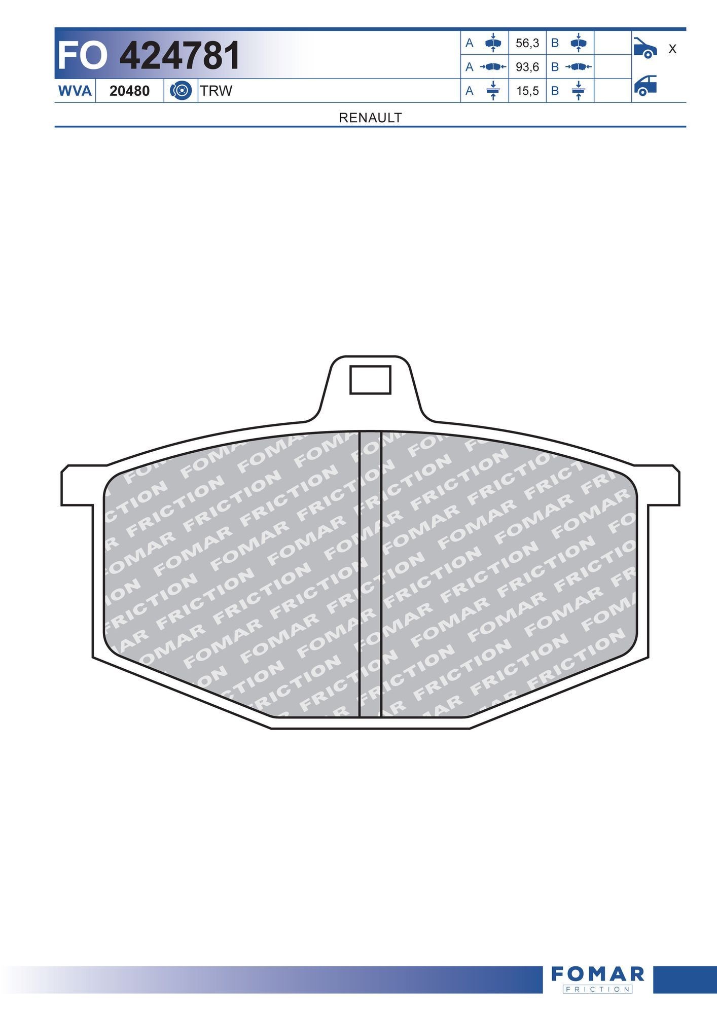 FOMAR Friction FO 424781: Plăcuțe de frână