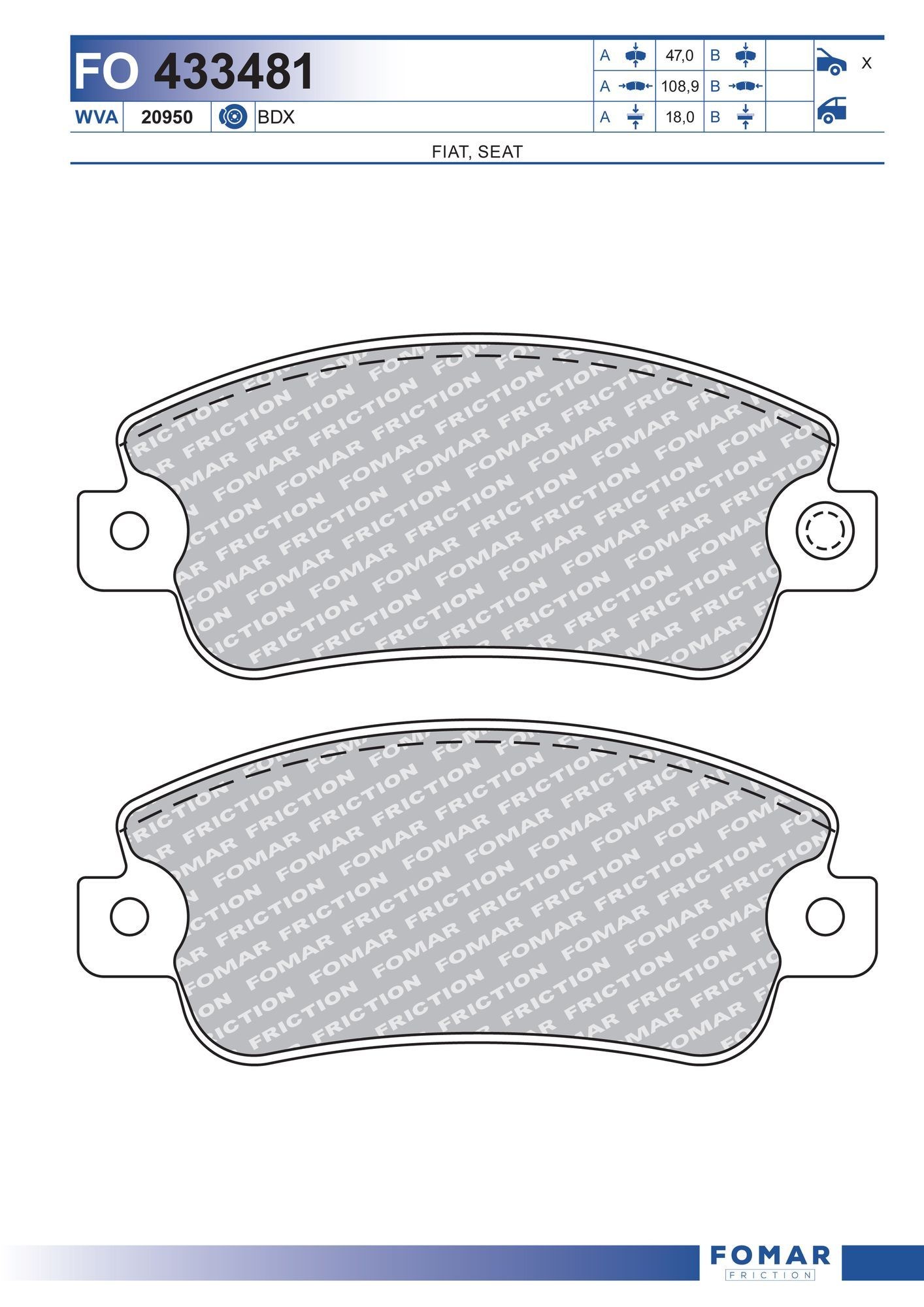 FOMAR Friction FO 433481: Piduriklotsid