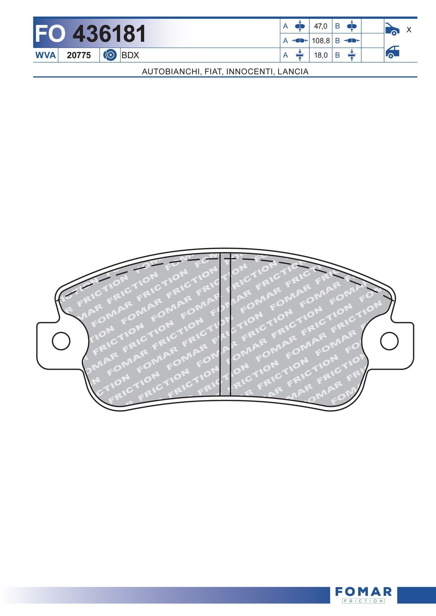 FOMAR Friction FO 436181: Piduriklotsid