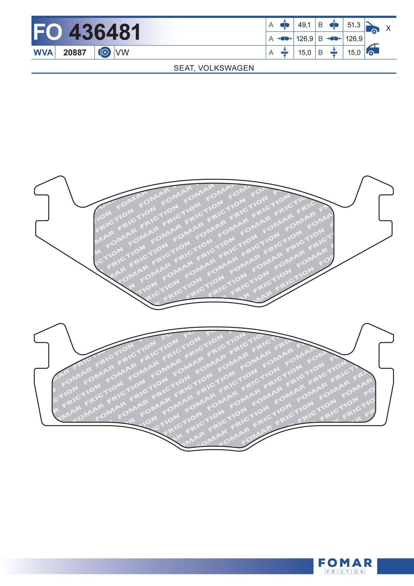 FOMAR Friction FO 436481: Piduriklotsid
