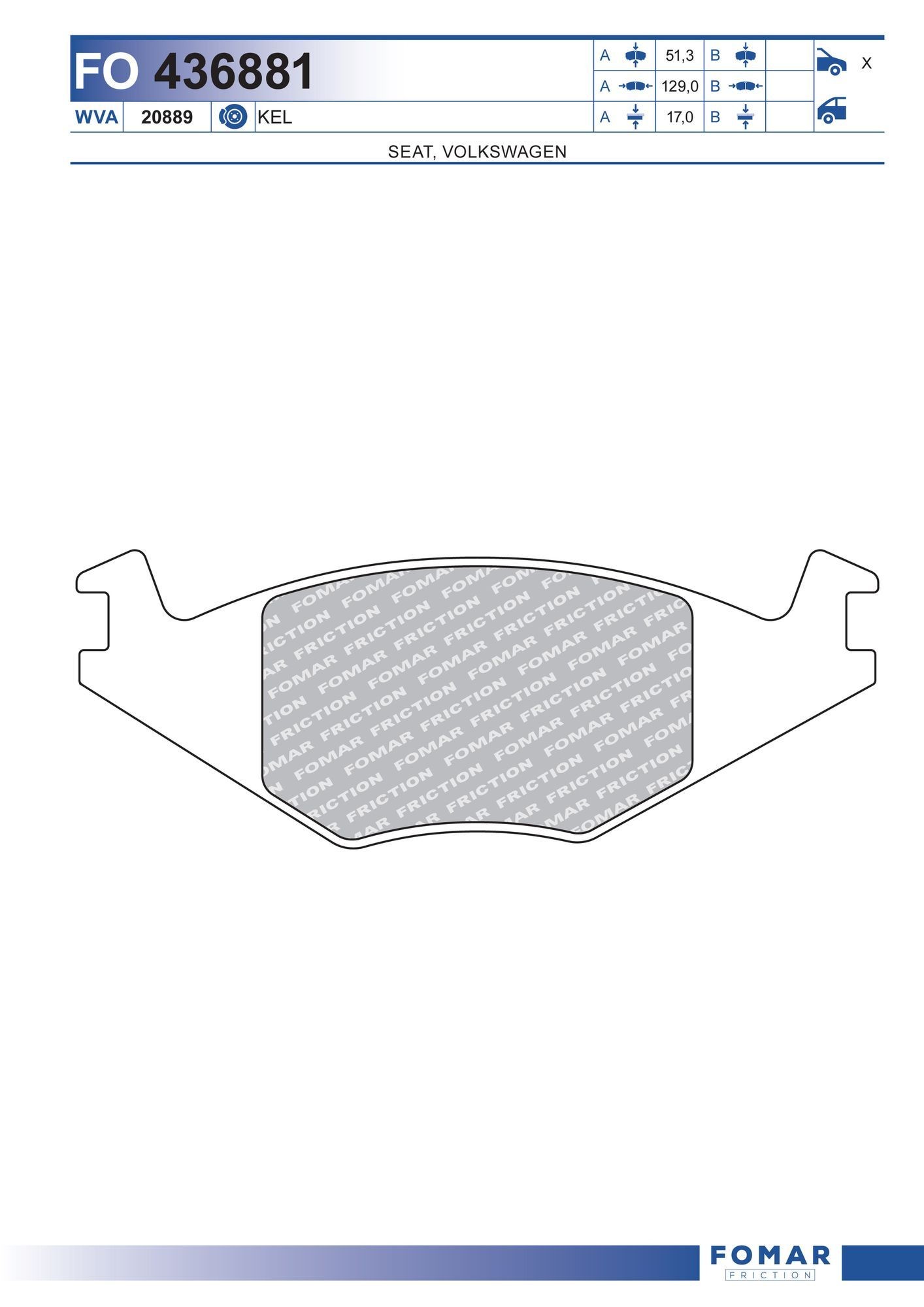 FOMAR Friction FO 436881: Piduriklotsid