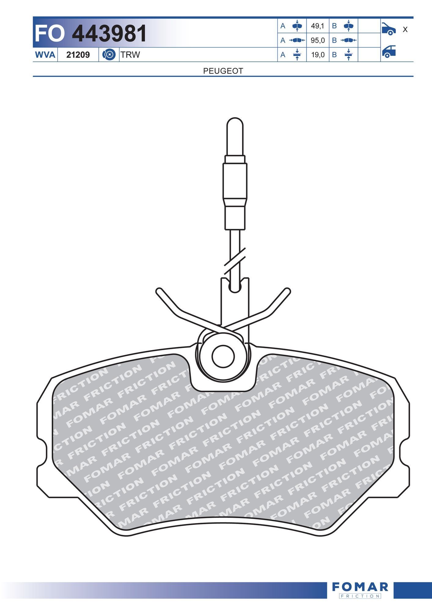 FOMAR Friction FO 443981: Piduriklotsid