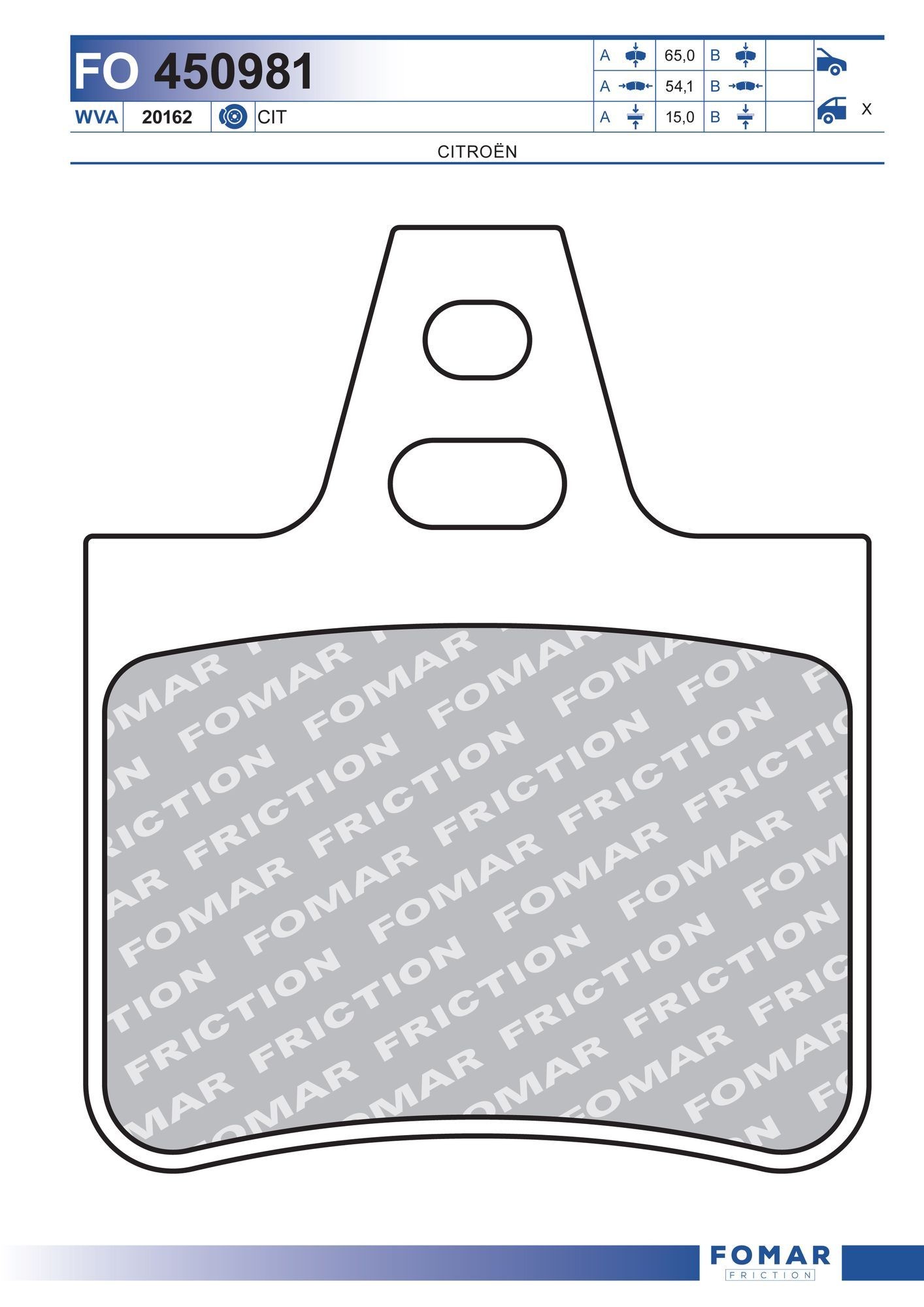 FOMAR Friction FO 450981: Piduriklotsid