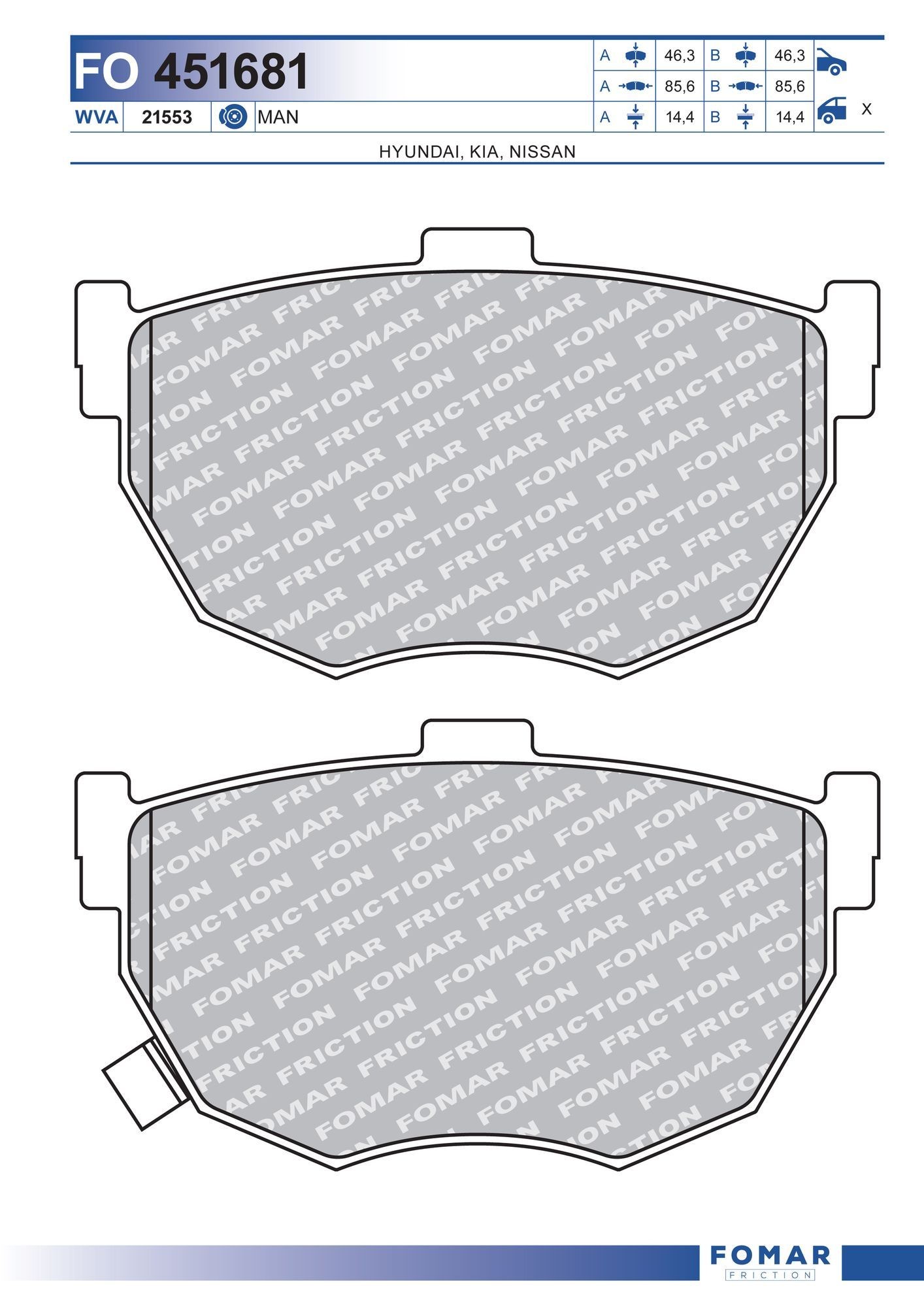 FOMAR Friction FO 451681: Piduriklotsid