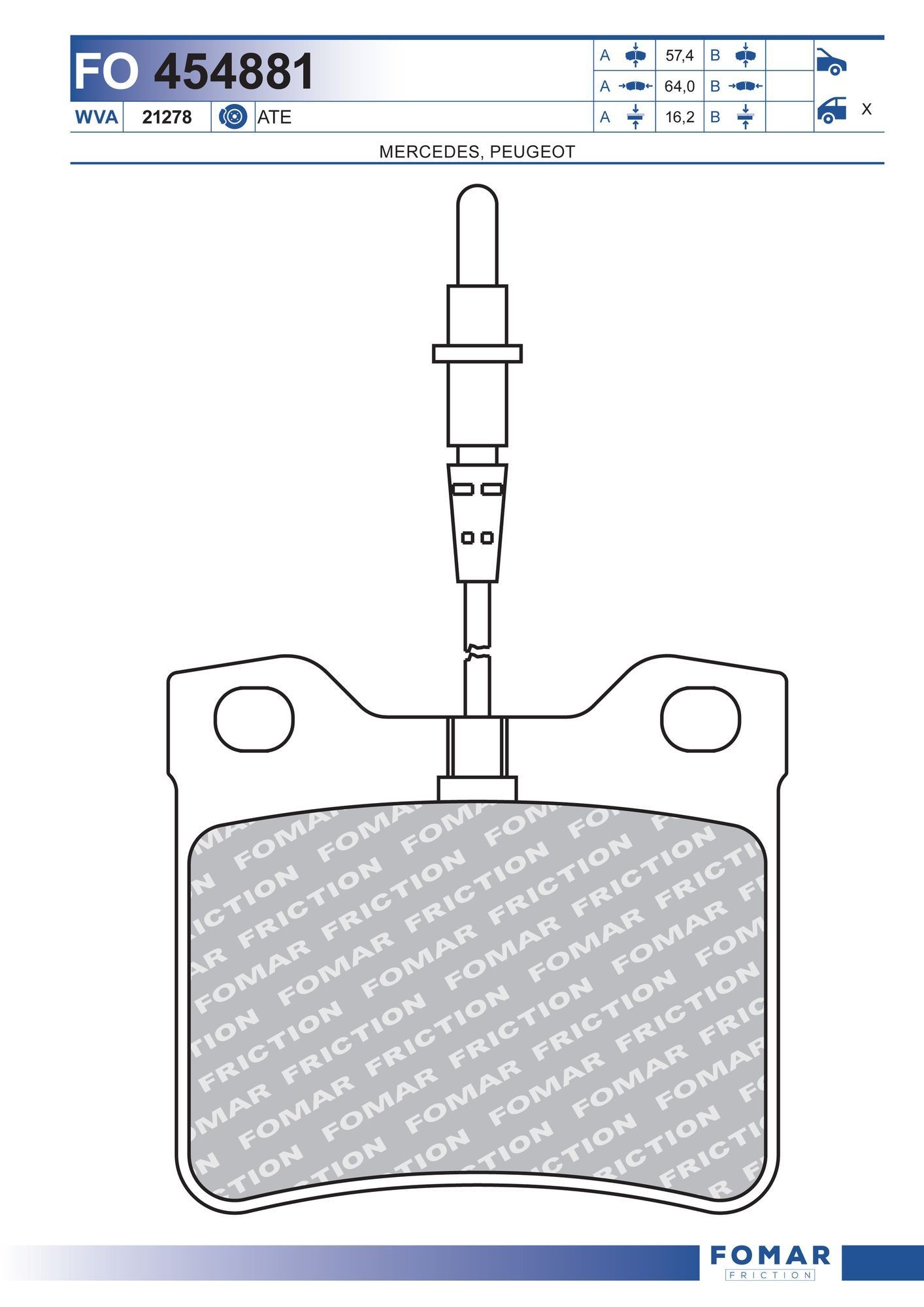 FOMAR Friction FO 454881: Piduriklotsid