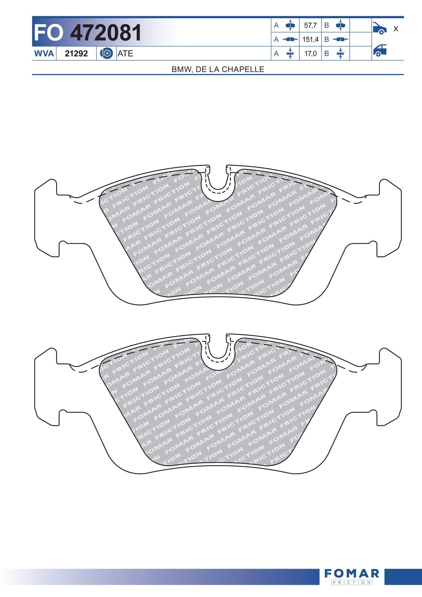 FOMAR Friction FO 472081: Piduriklotsid