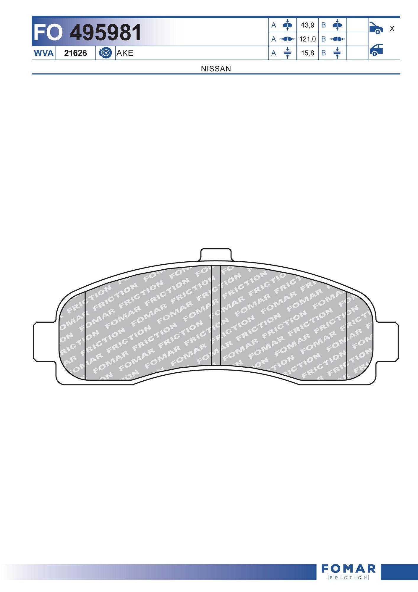 FOMAR Friction FO 495981: Piduriklotsid