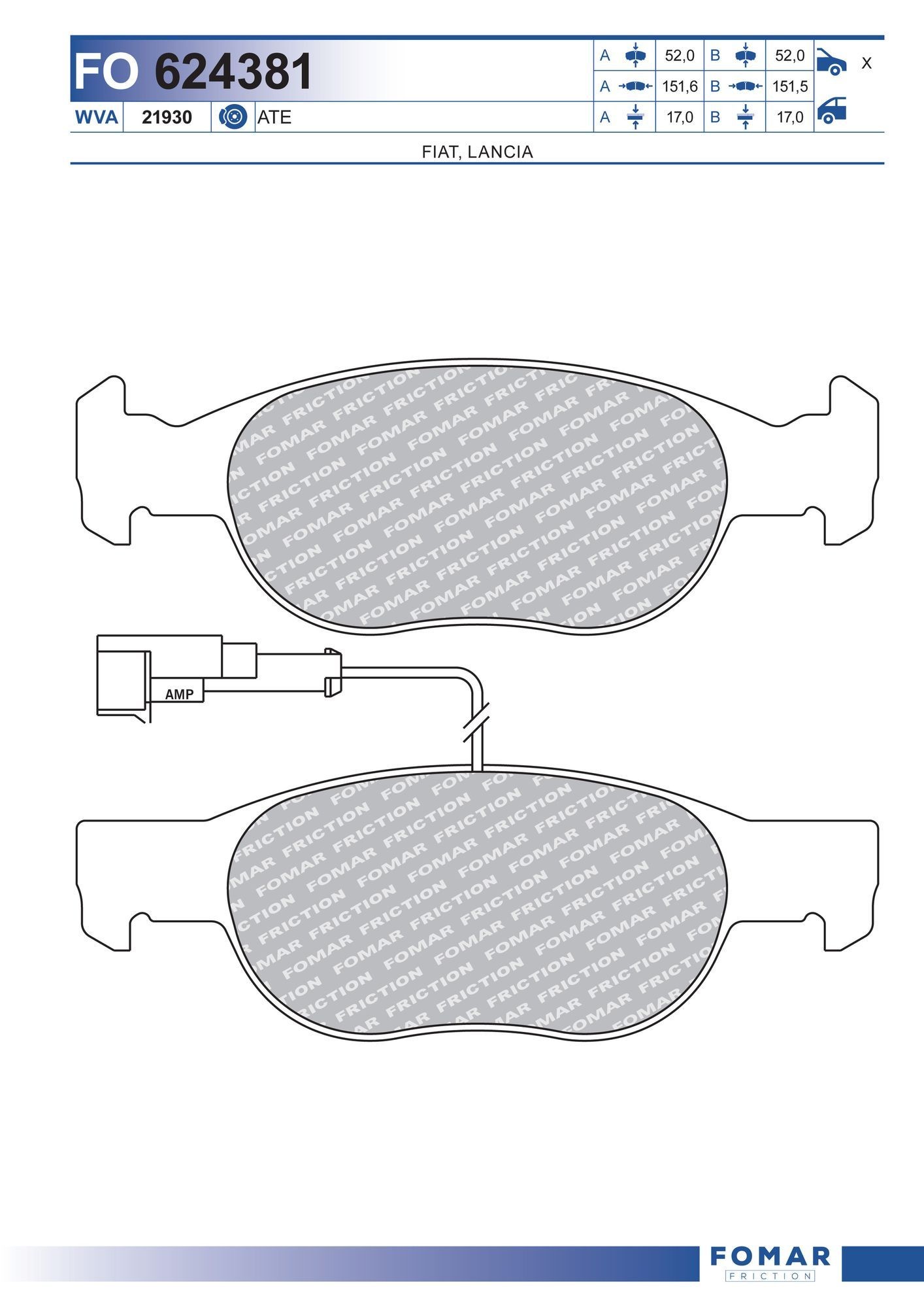 FOMAR Friction FO 624381: Plăcuțe de frână