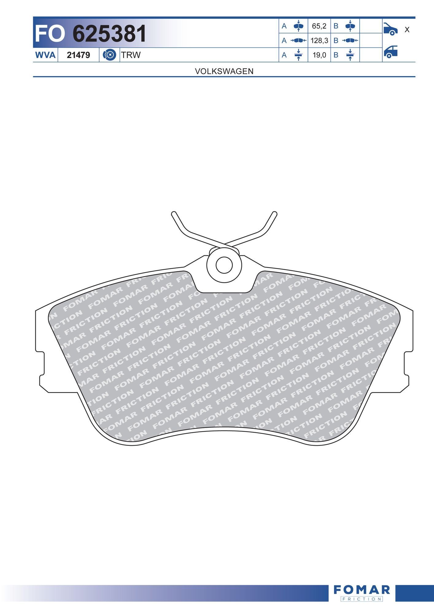 FOMAR Friction FO 625381: Piduriklotsid