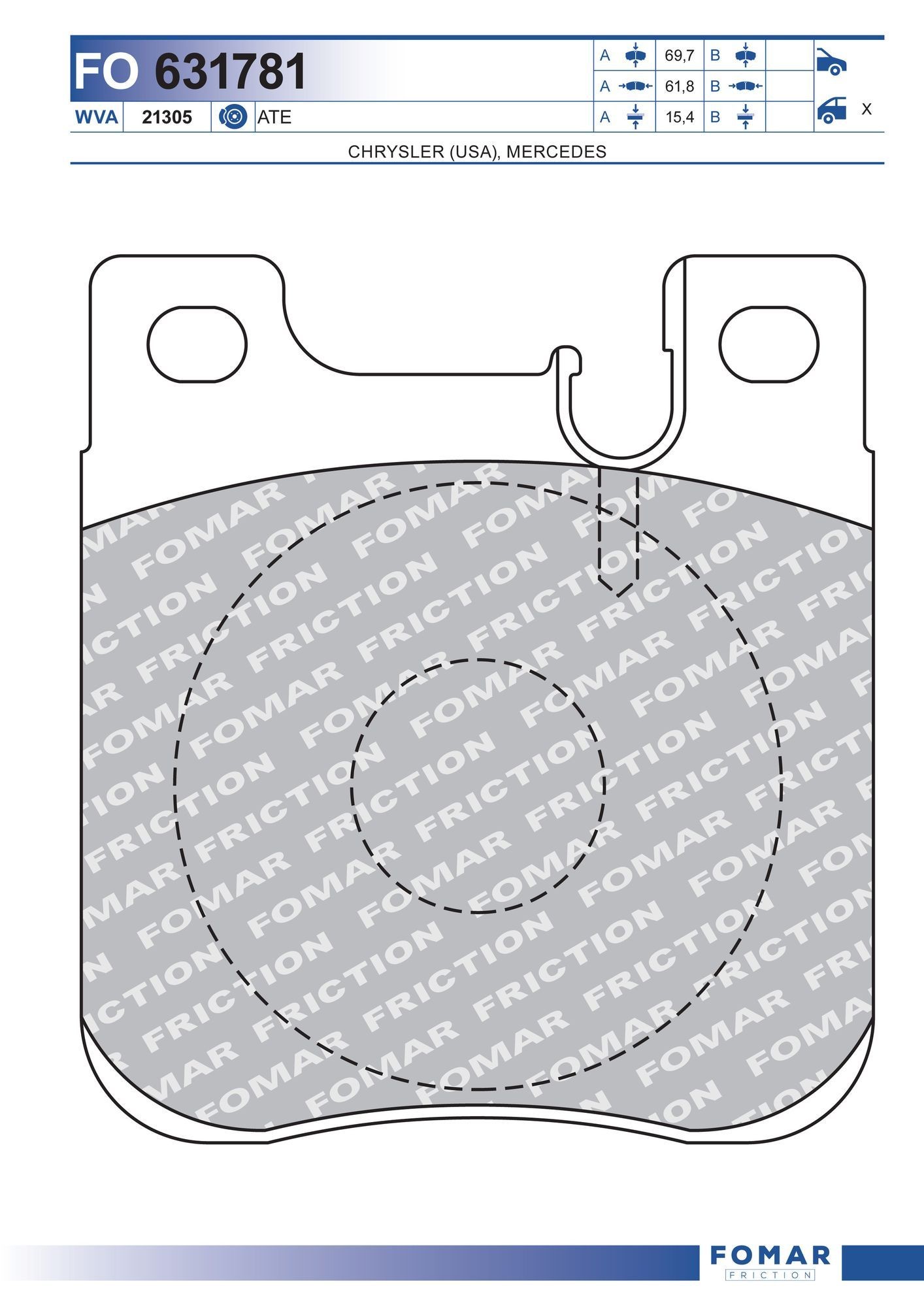 FOMAR Friction FO 631781: Piduriklotsid