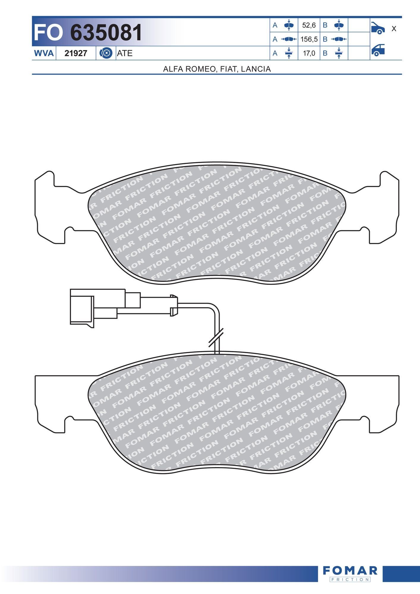 FOMAR Friction FO 635081: Plăcuțe de frână