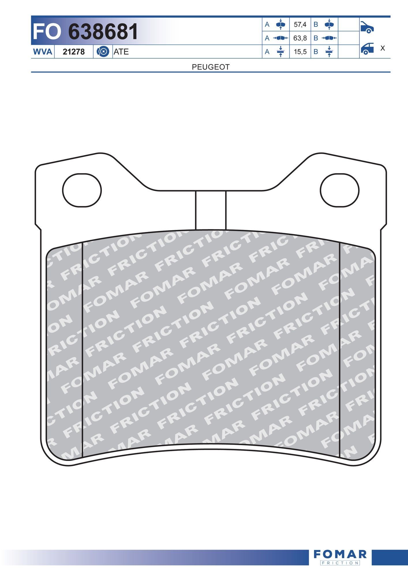 FOMAR Friction FO 638681: Piduriklotsid