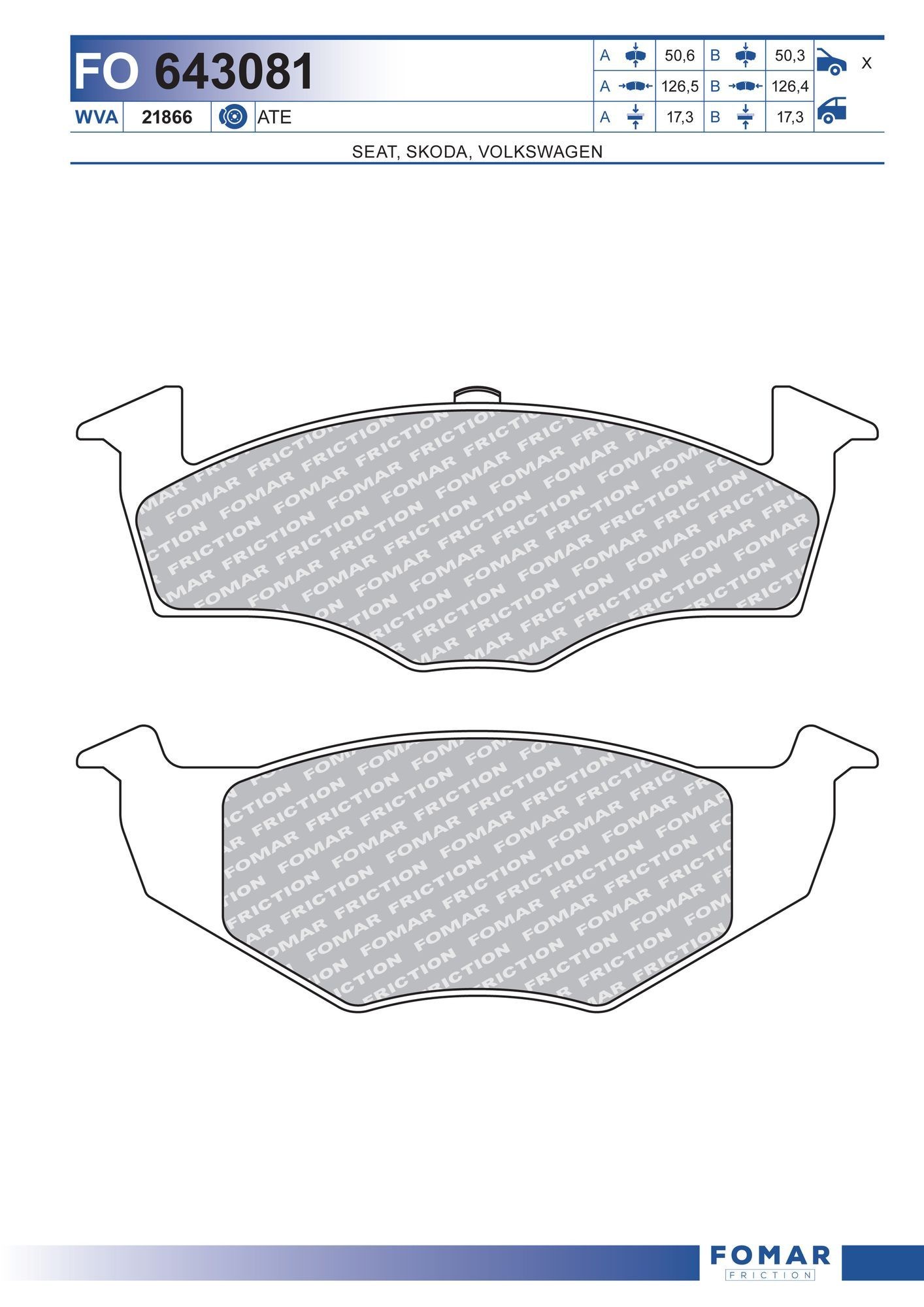 FOMAR Friction FO 643081: Piduriklotsid