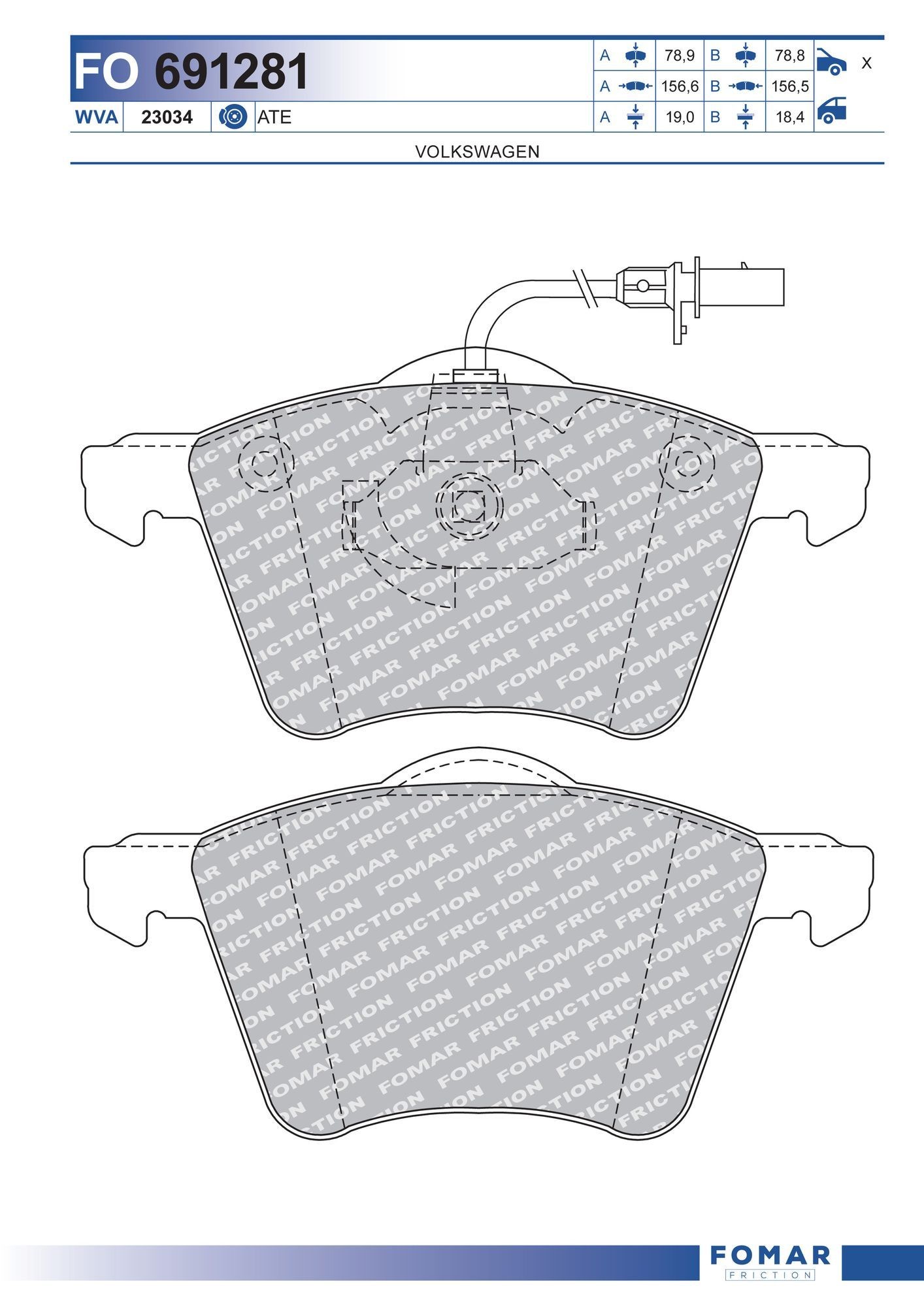 FOMAR Friction FO 691281: Brzdové platničky