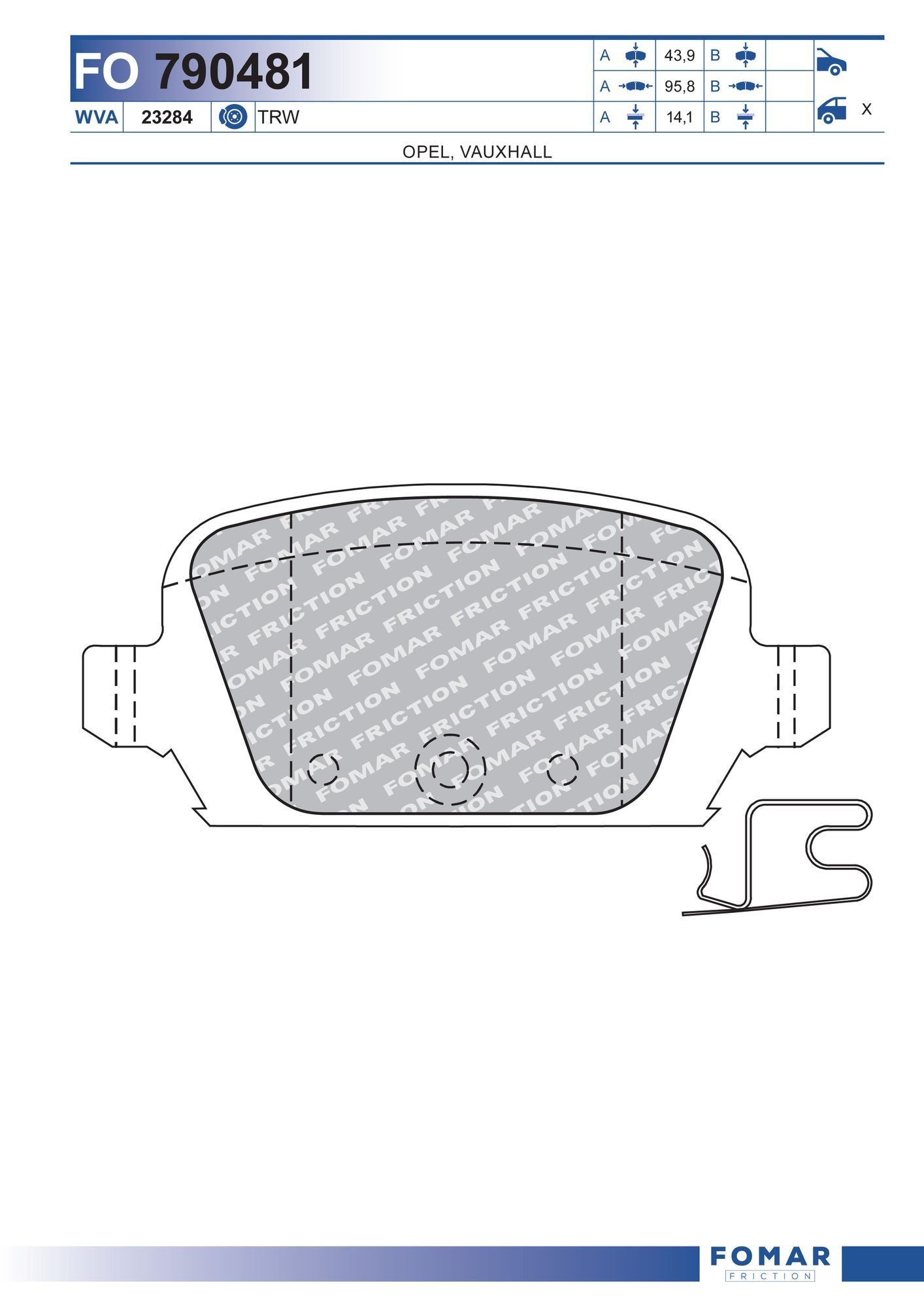 FOMAR Friction FO 790481: Piduriklotsid
