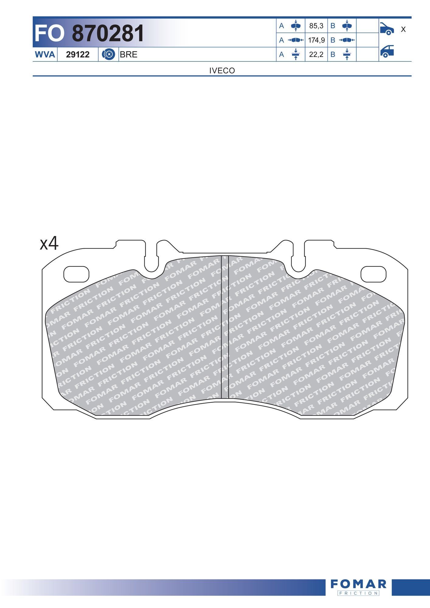 FOMAR Friction FO 870281: Plăcuțe de frână