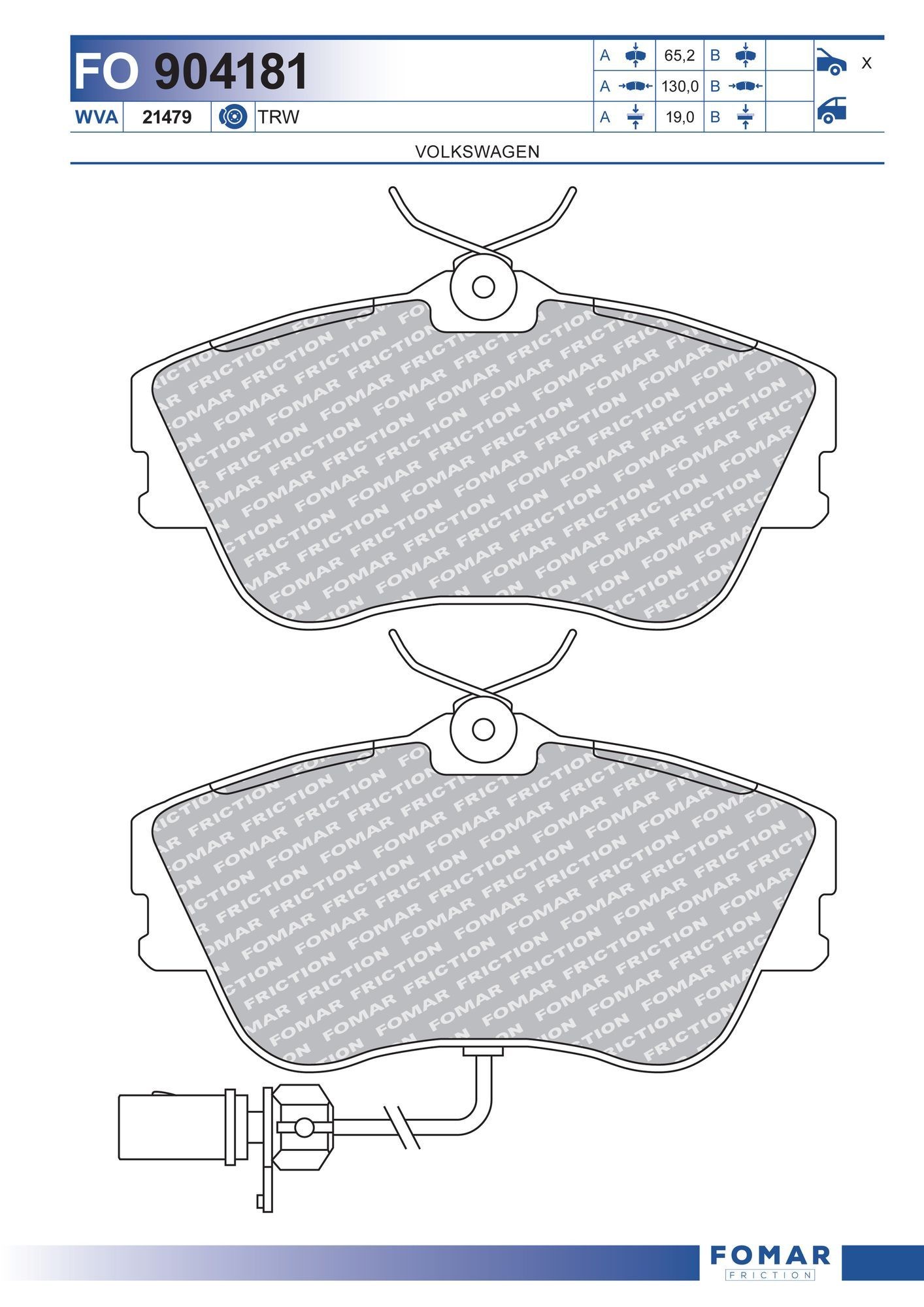 FOMAR Friction FO 904181: Piduriklotsid