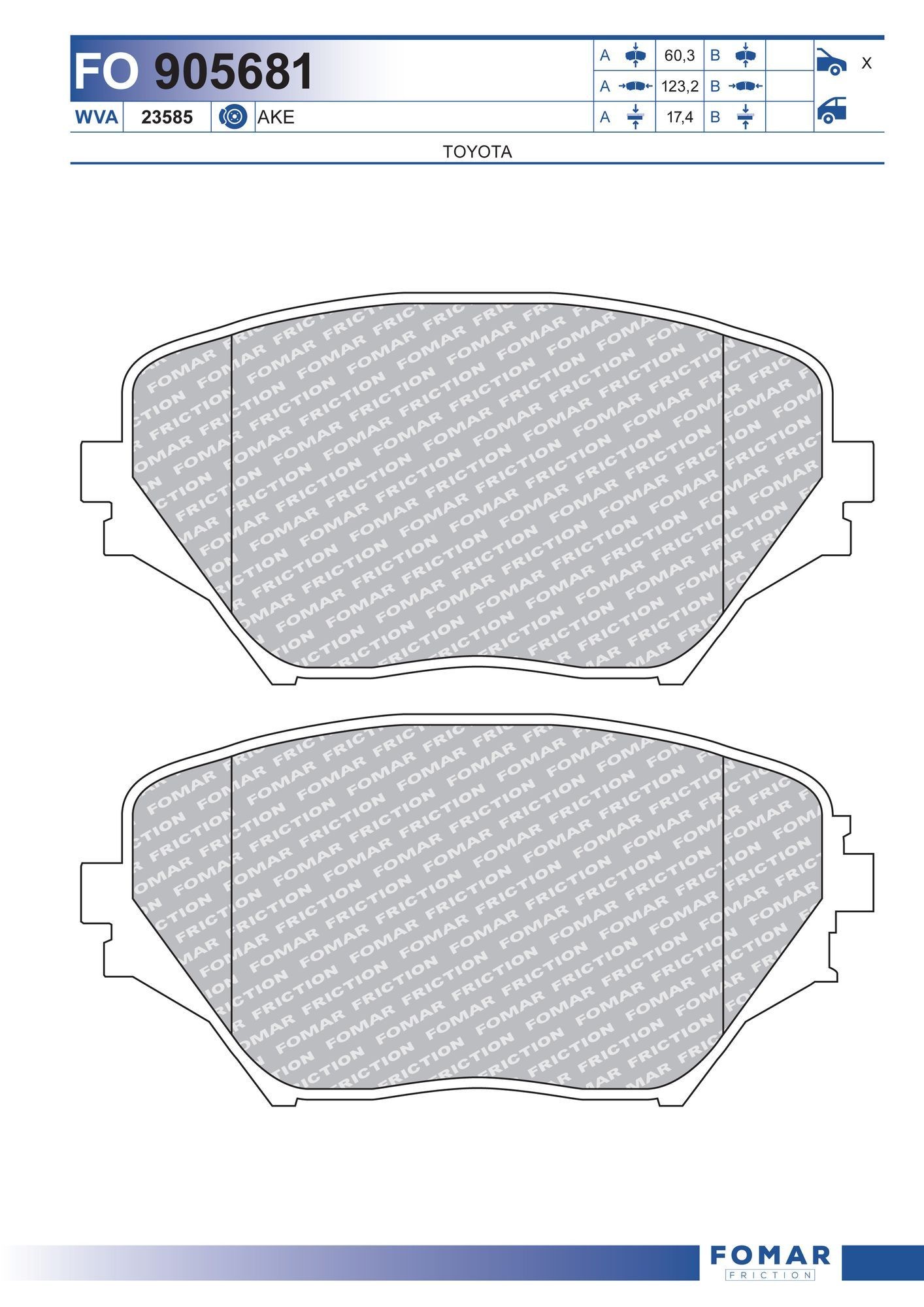 FOMAR Friction FO 905681: Piduriklotsid
