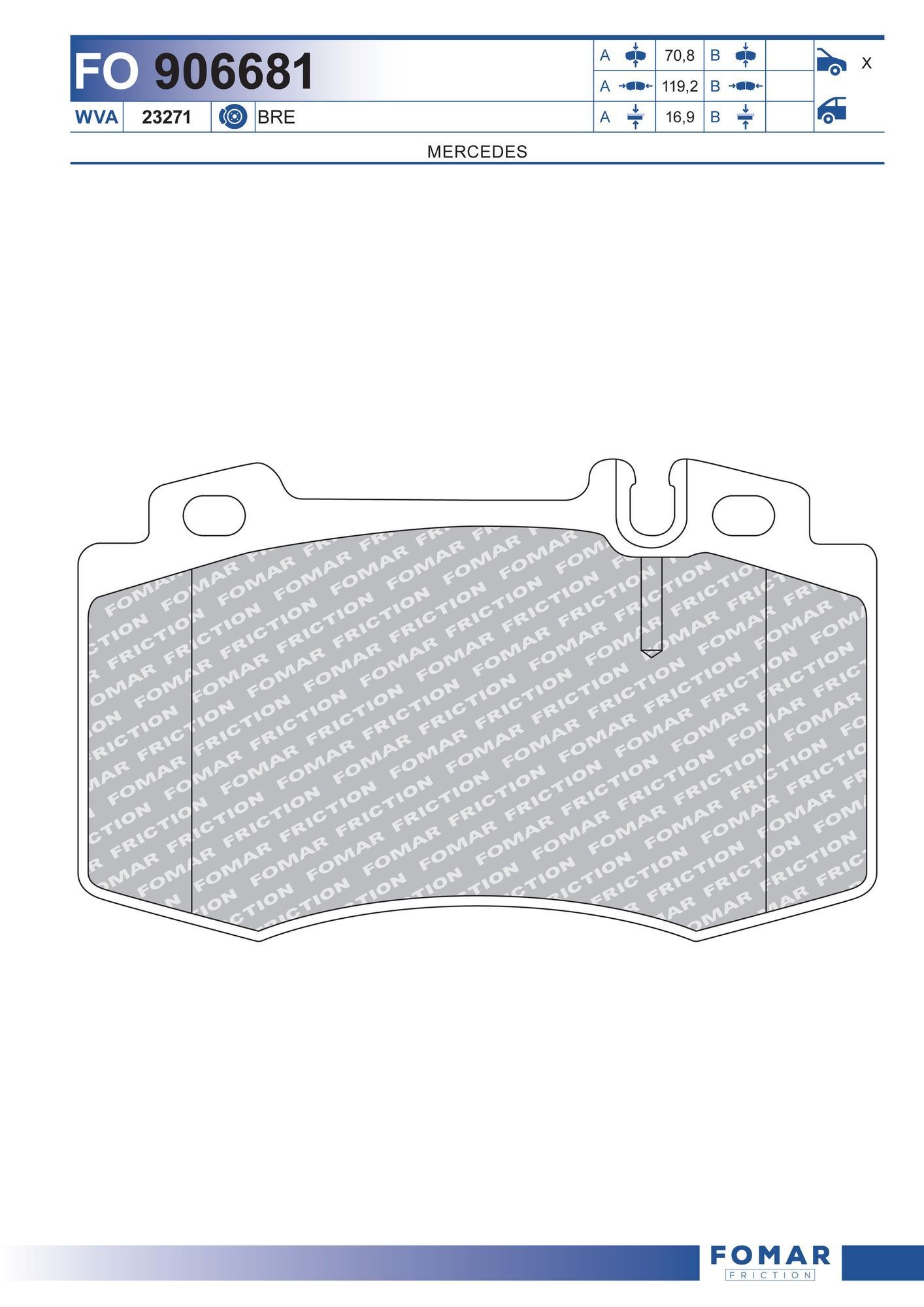 FOMAR Friction FO 906681: Piduriklotsid