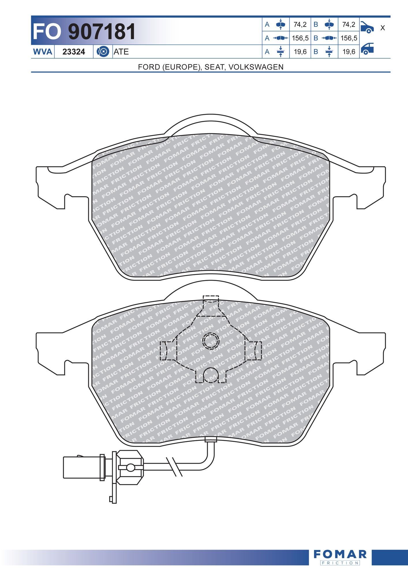 FOMAR Friction FO 907181: Piduriklotsid