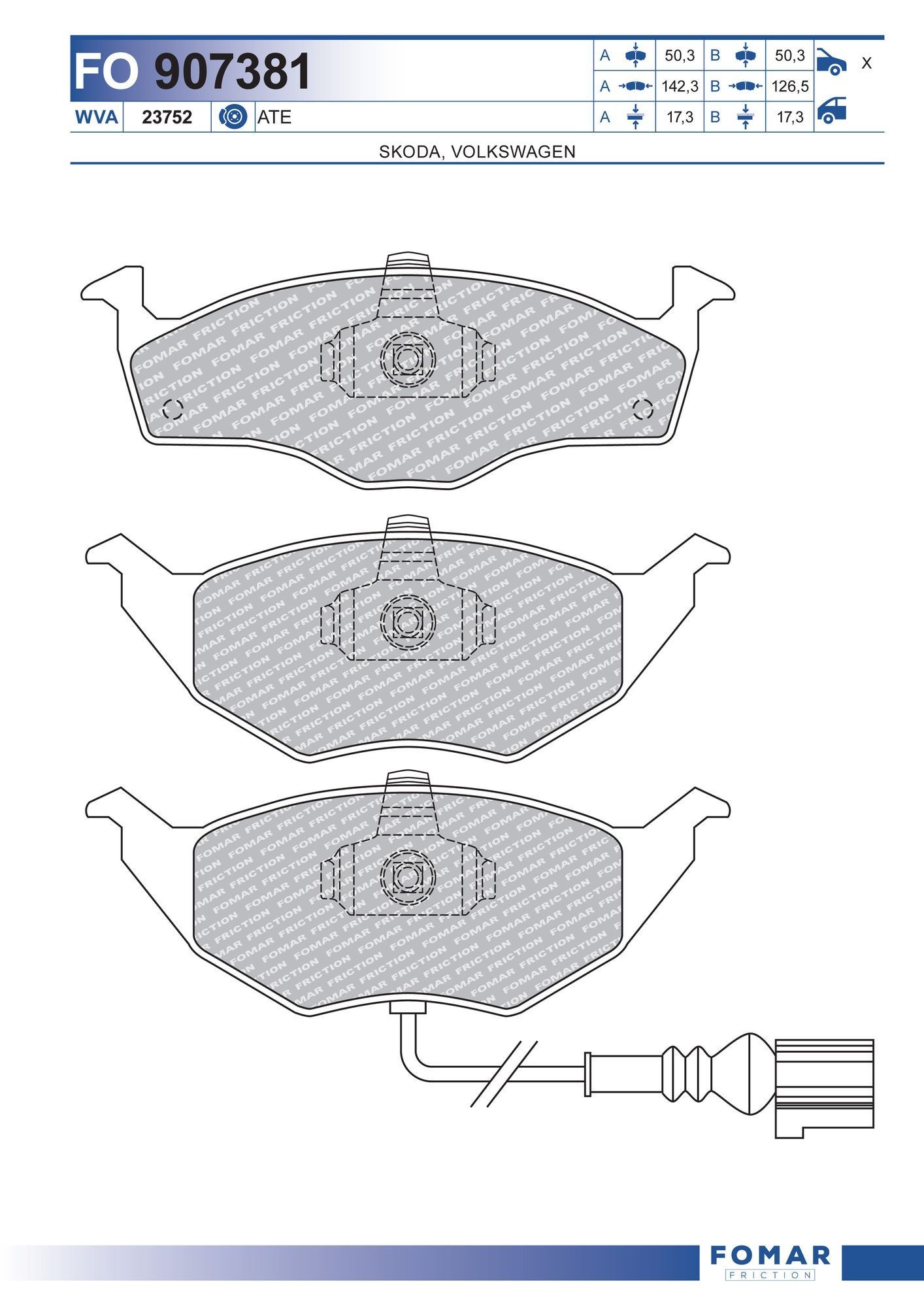 FOMAR Friction FO 907381: Piduriklotsid