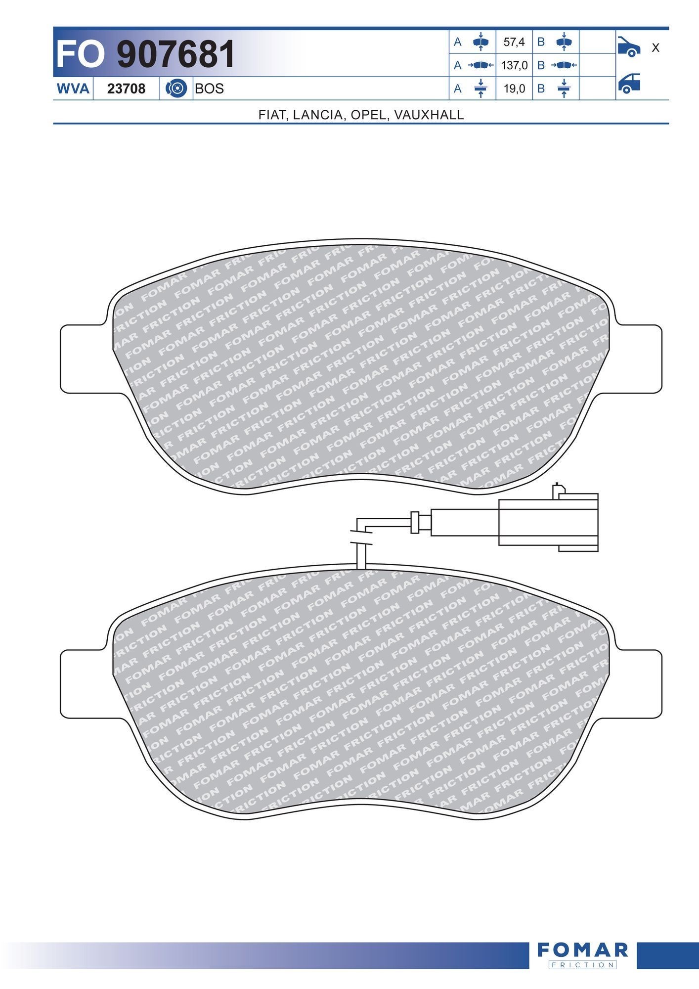 FOMAR Friction FO 907681: Piduriklotsid