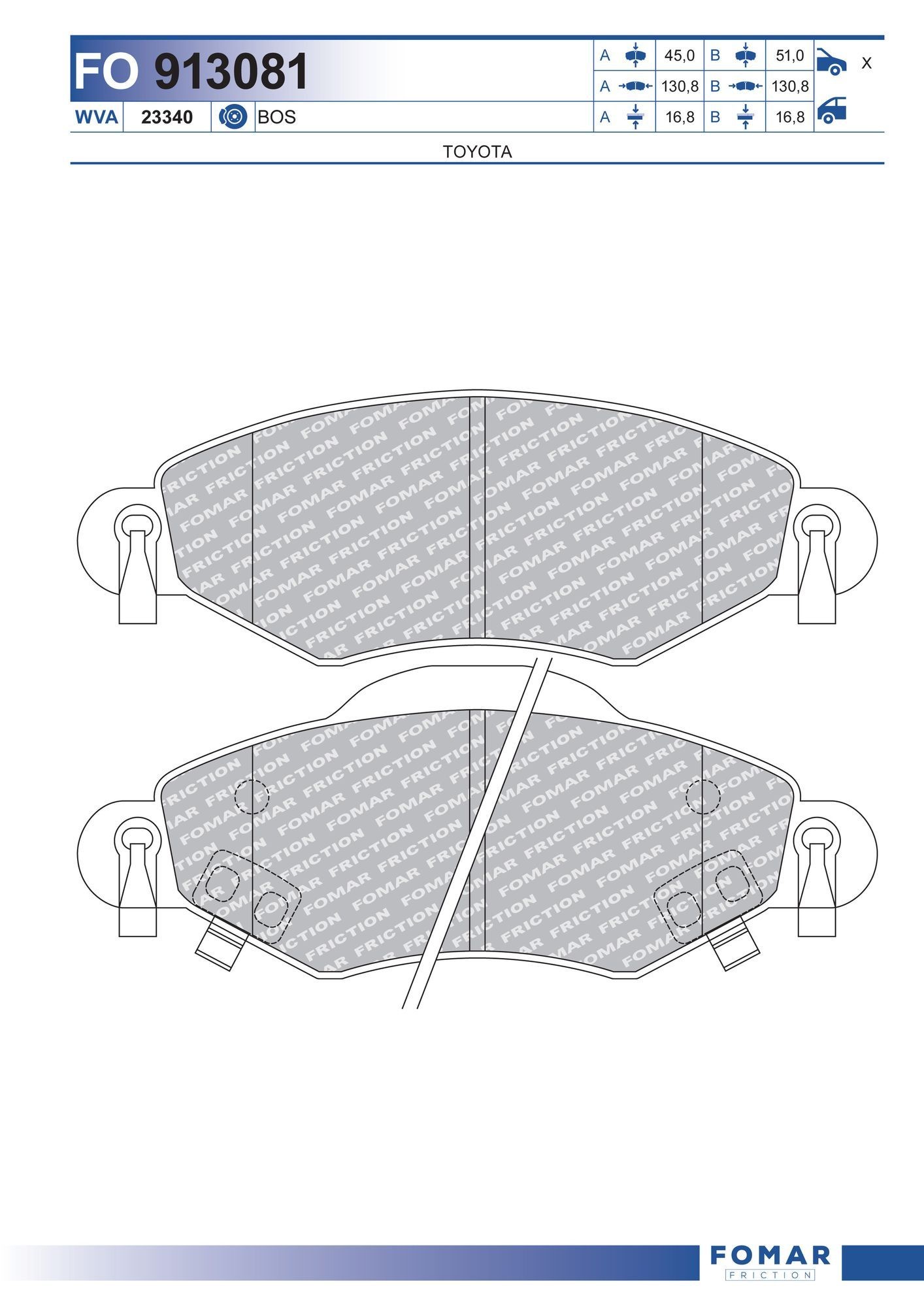 FOMAR Friction FO 913081: Piduriklotsid