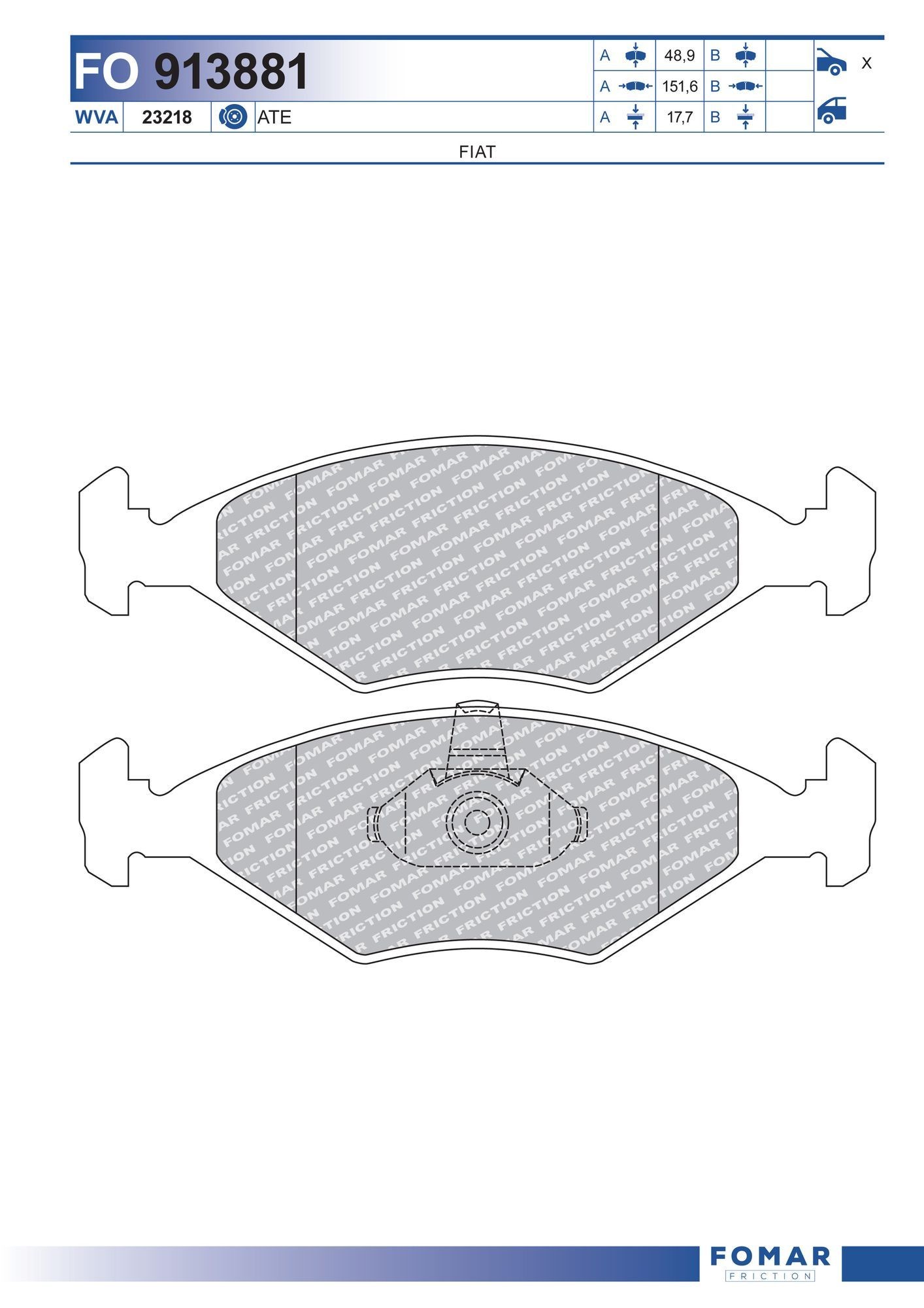 FOMAR Friction FO 913881: Piduriklotsid