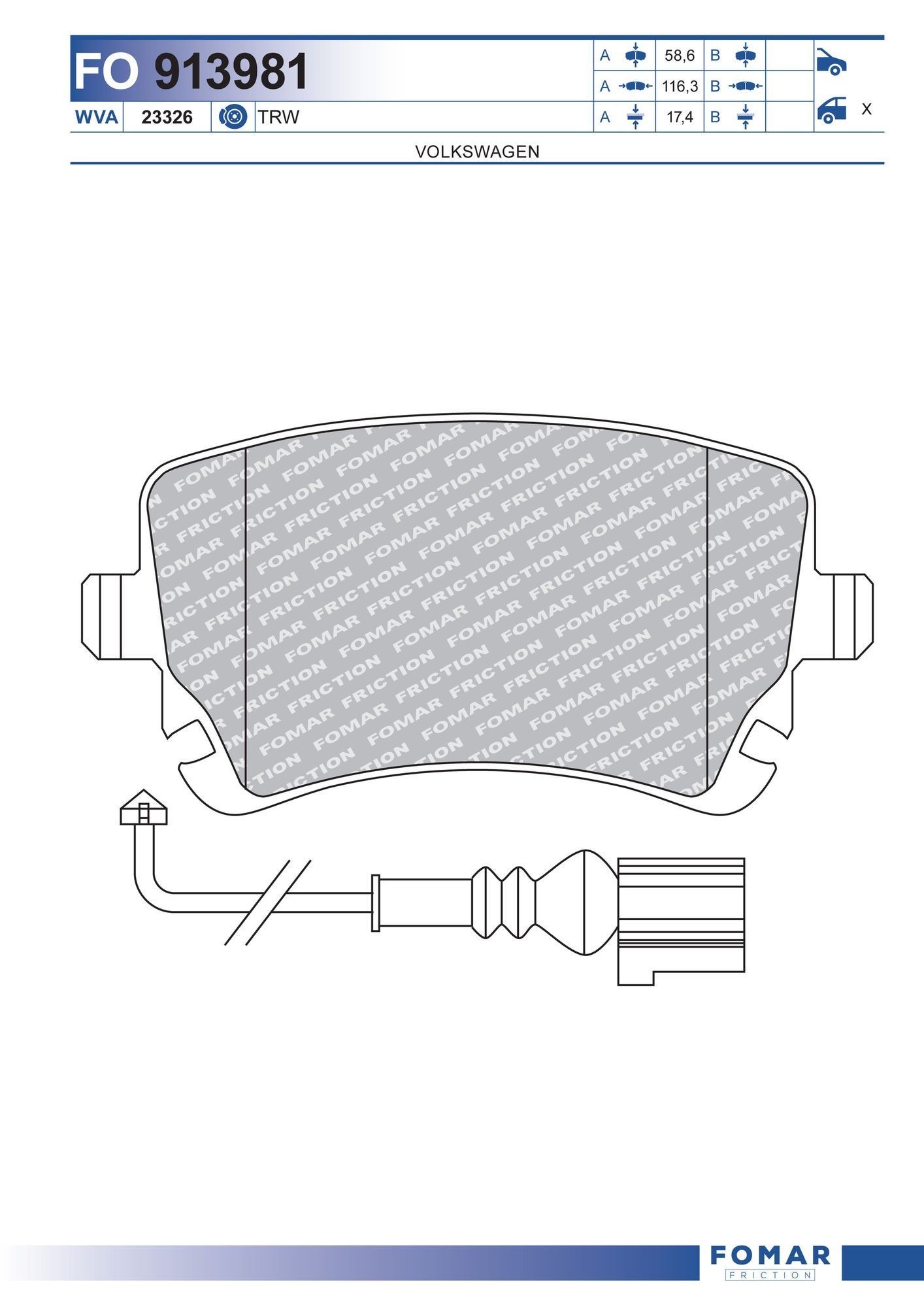 FOMAR Friction FO 913981: Piduriklotsid