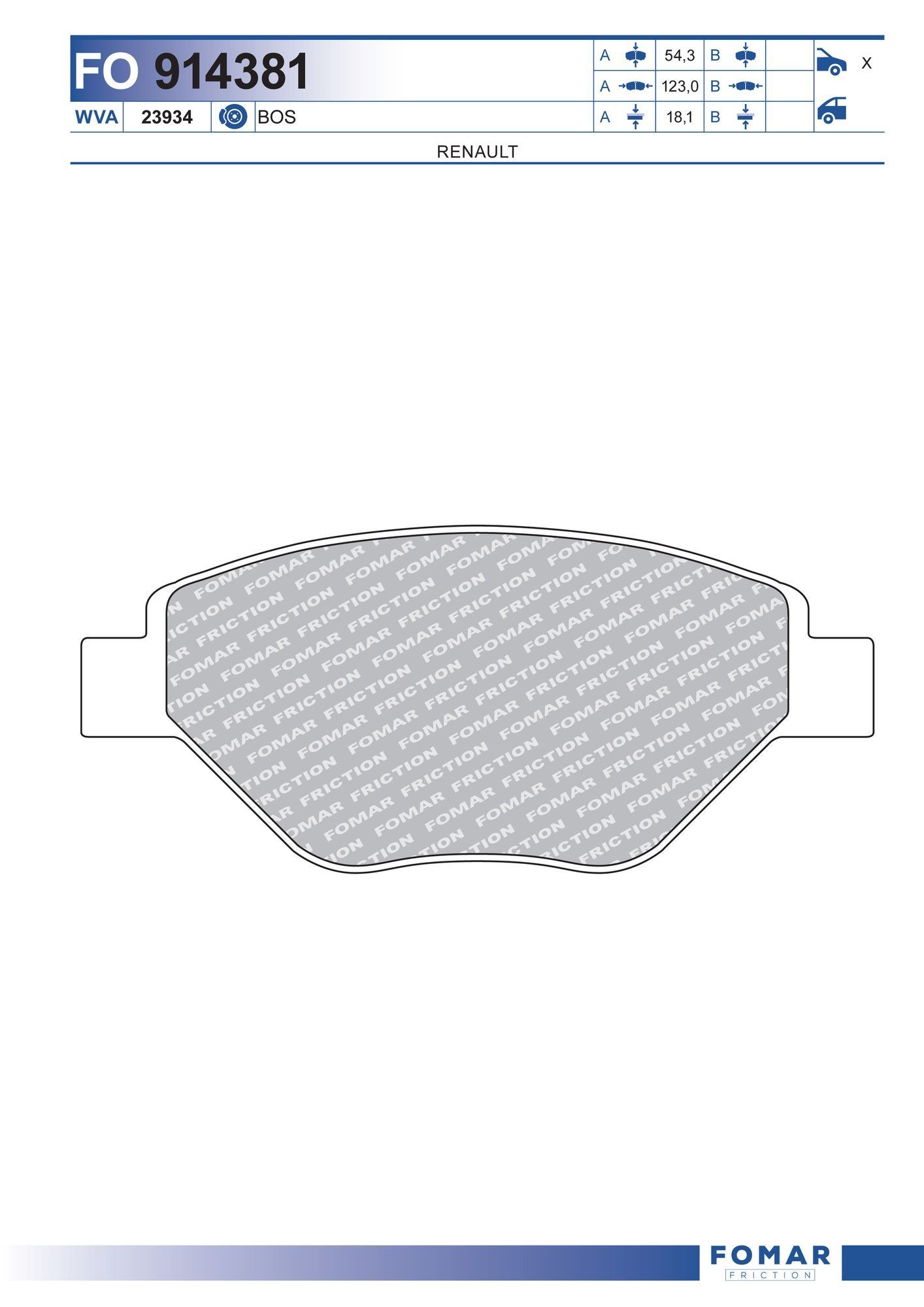 FOMAR Friction FO 914381: Piduriklotsid