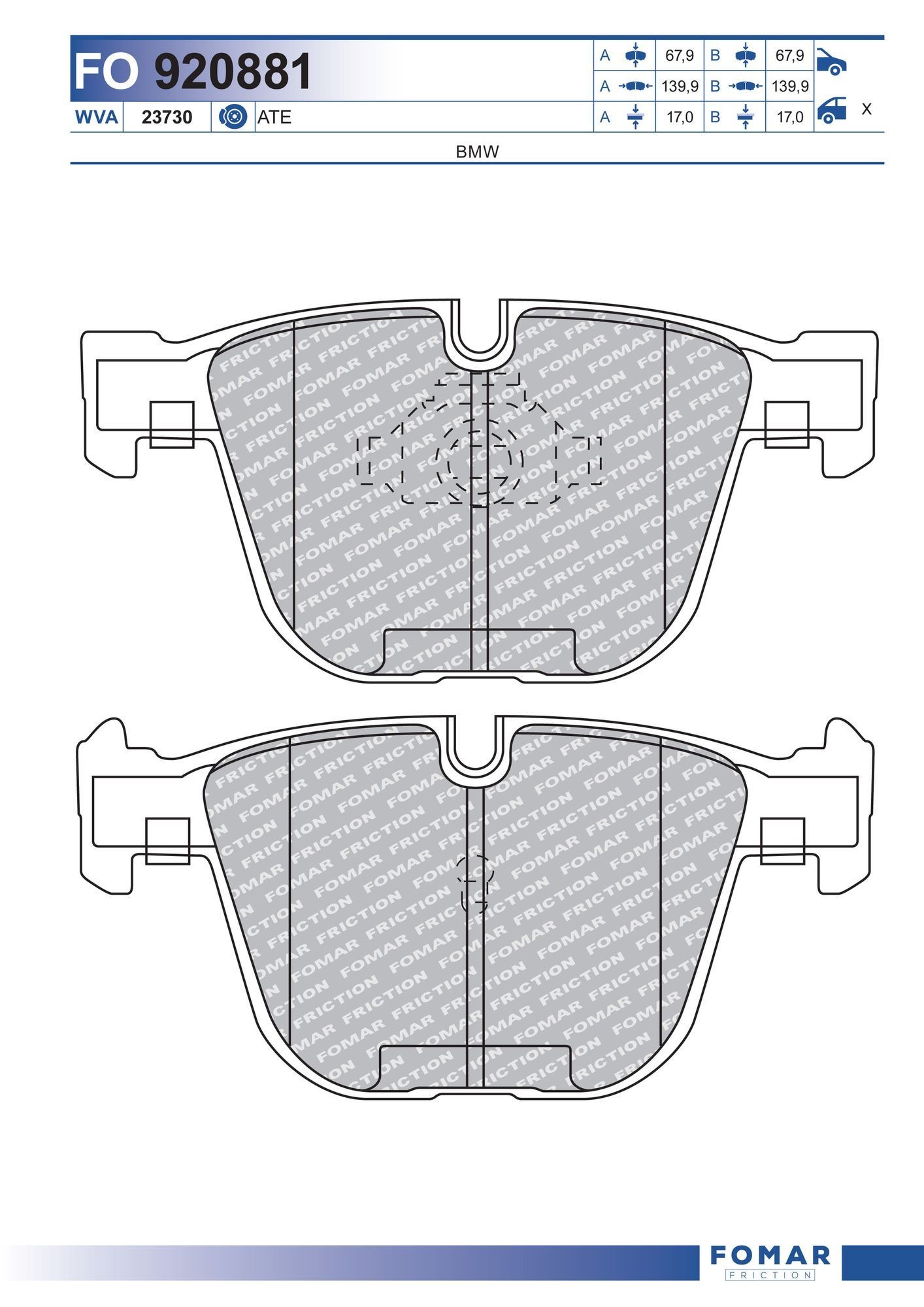 FOMAR Friction FO 920881: Piduriklotsid