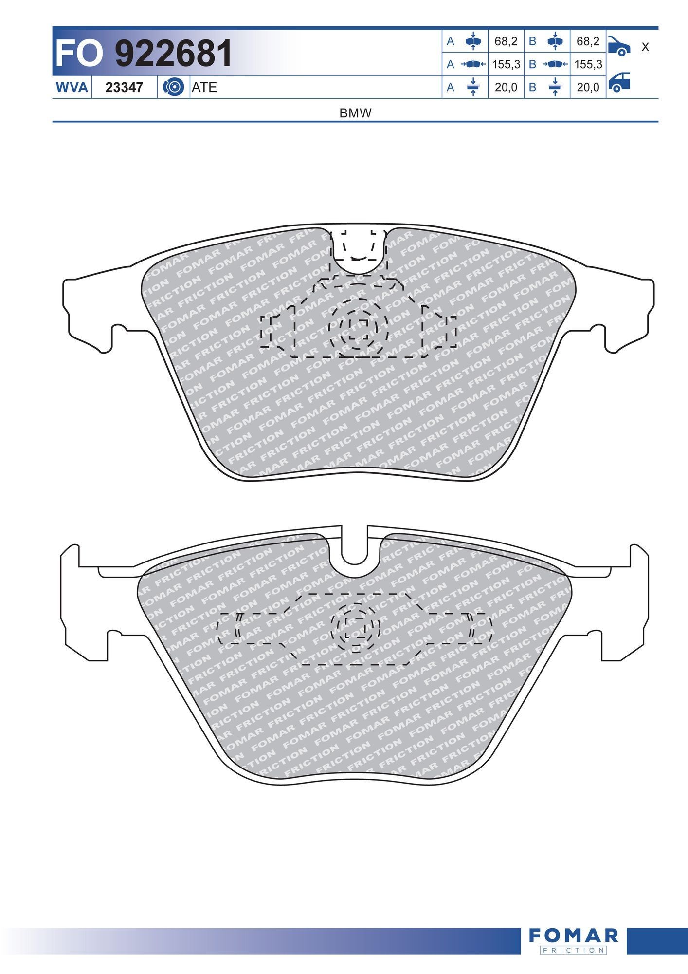 FOMAR Friction FO 922681: Piduriklotsid