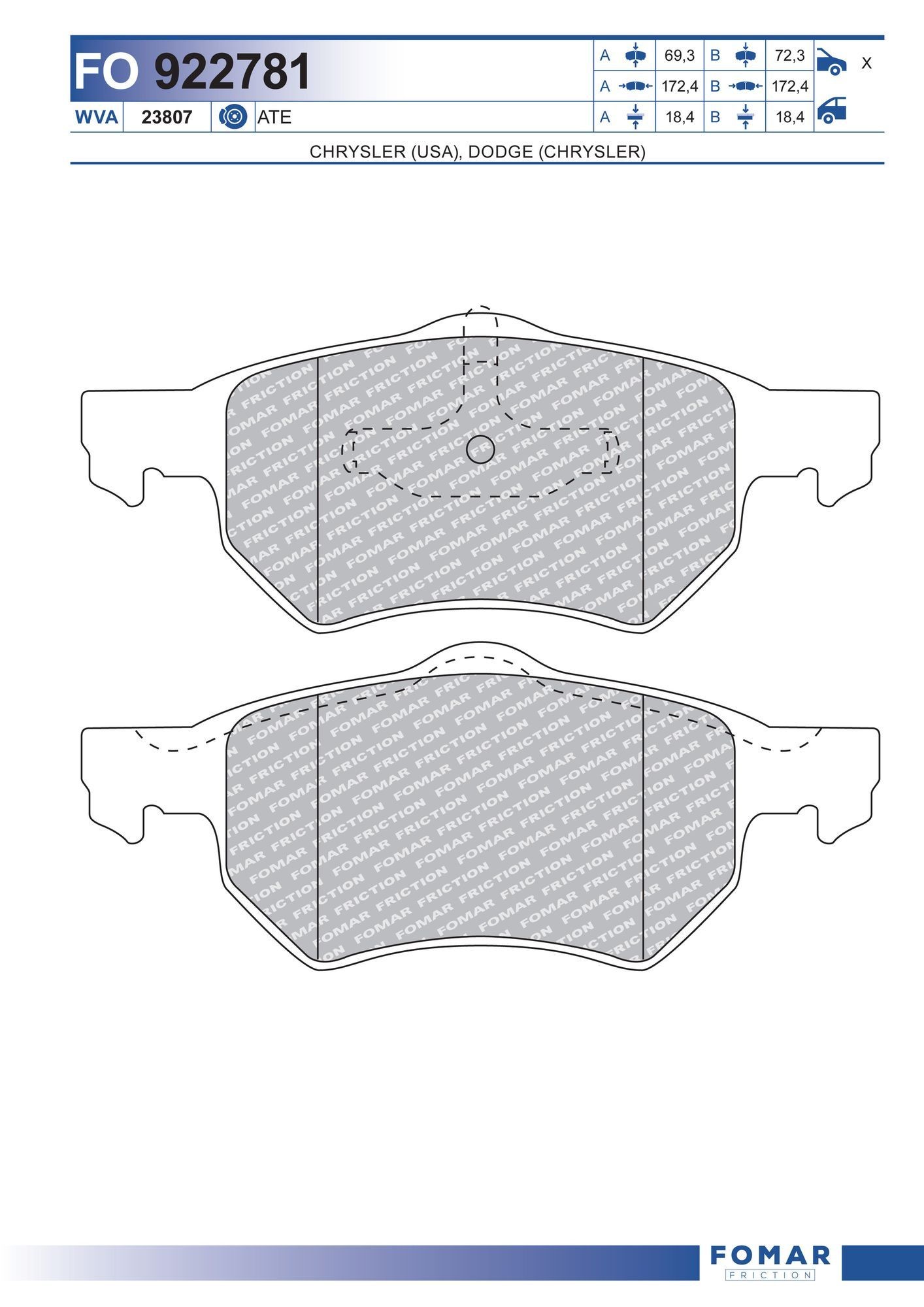 FOMAR Friction FO 922781: Piduriklotsid