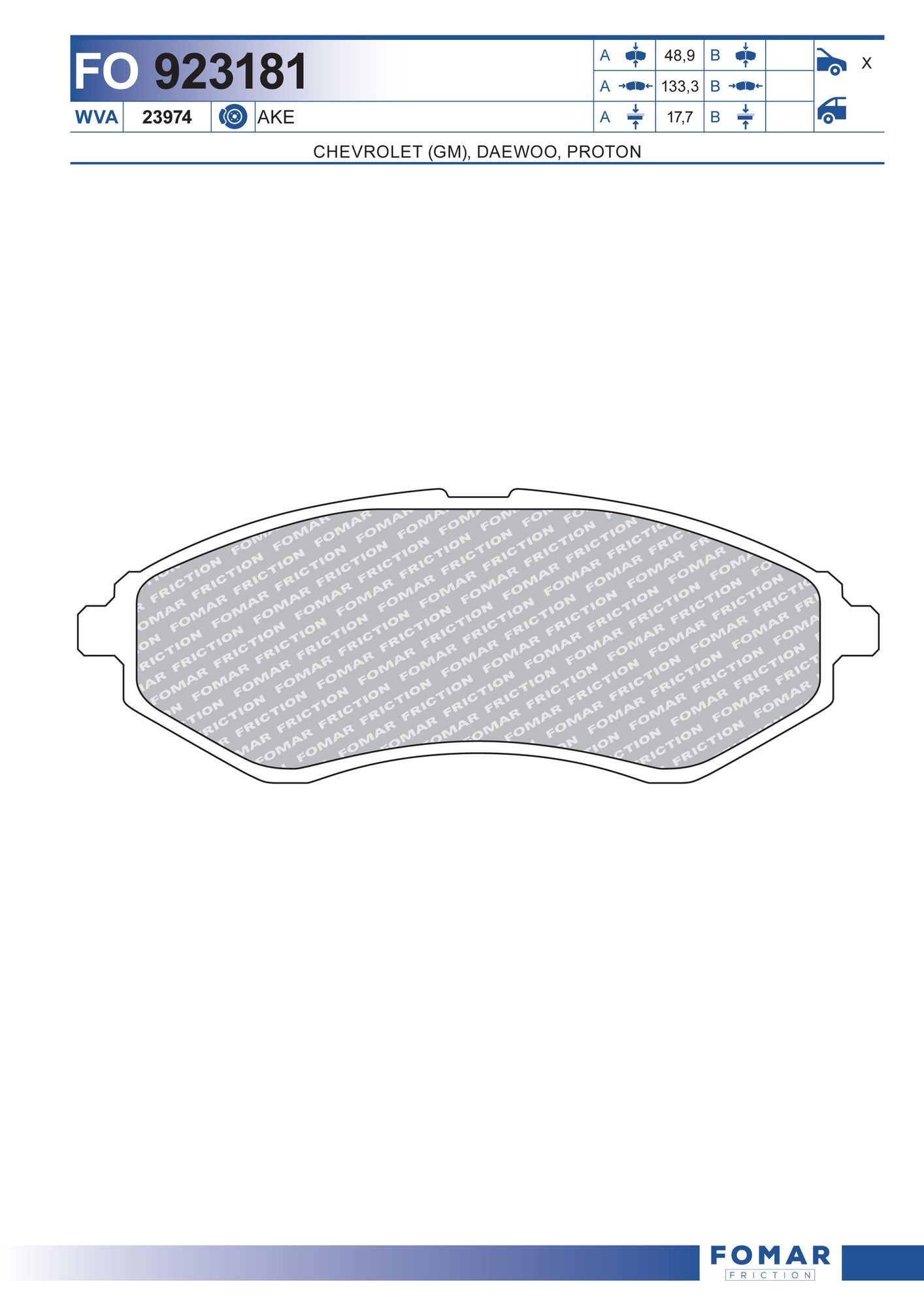 FOMAR Friction FO 923181: Piduriklotsid