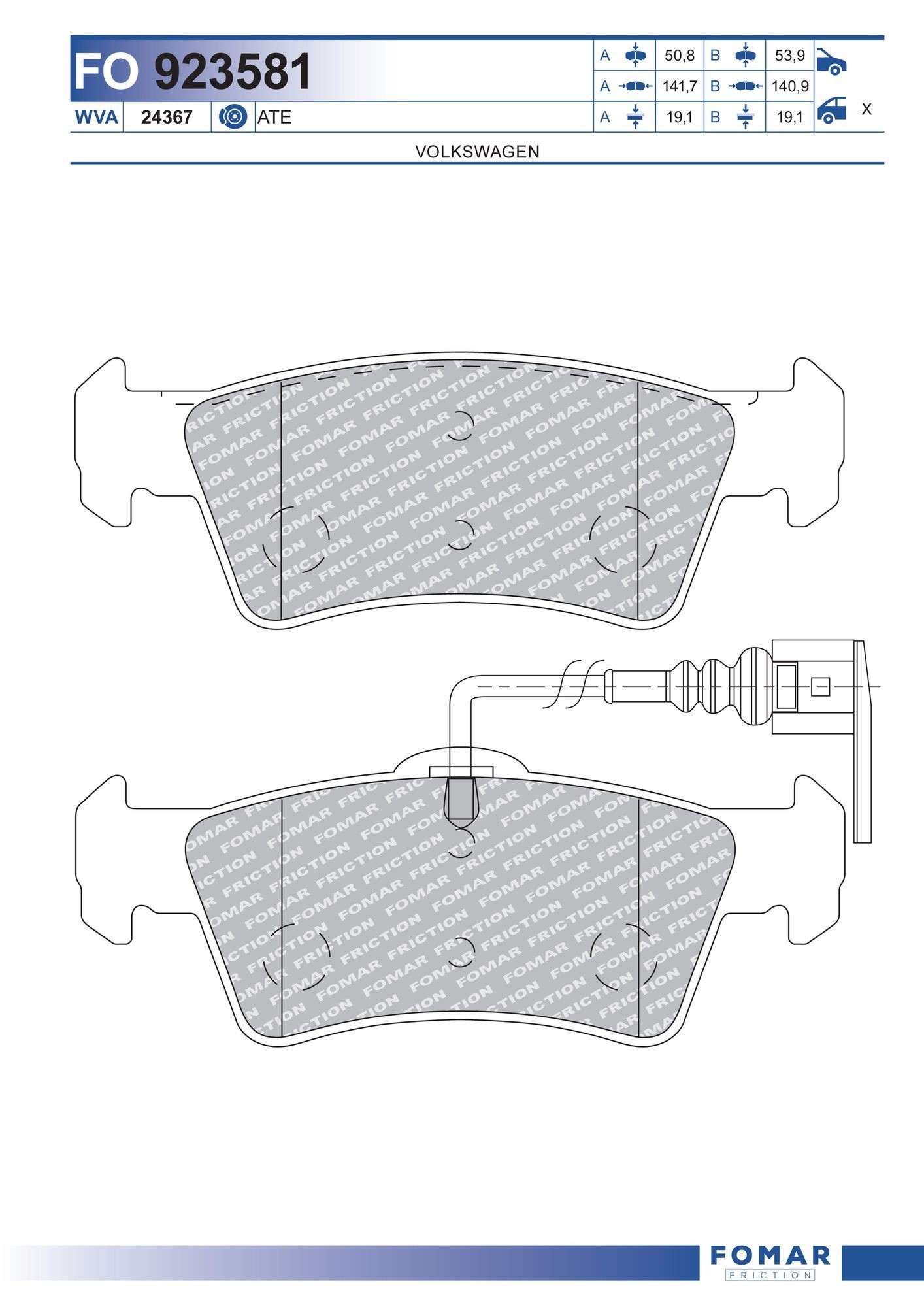 FOMAR Friction FO 923581: Piduriklotsid