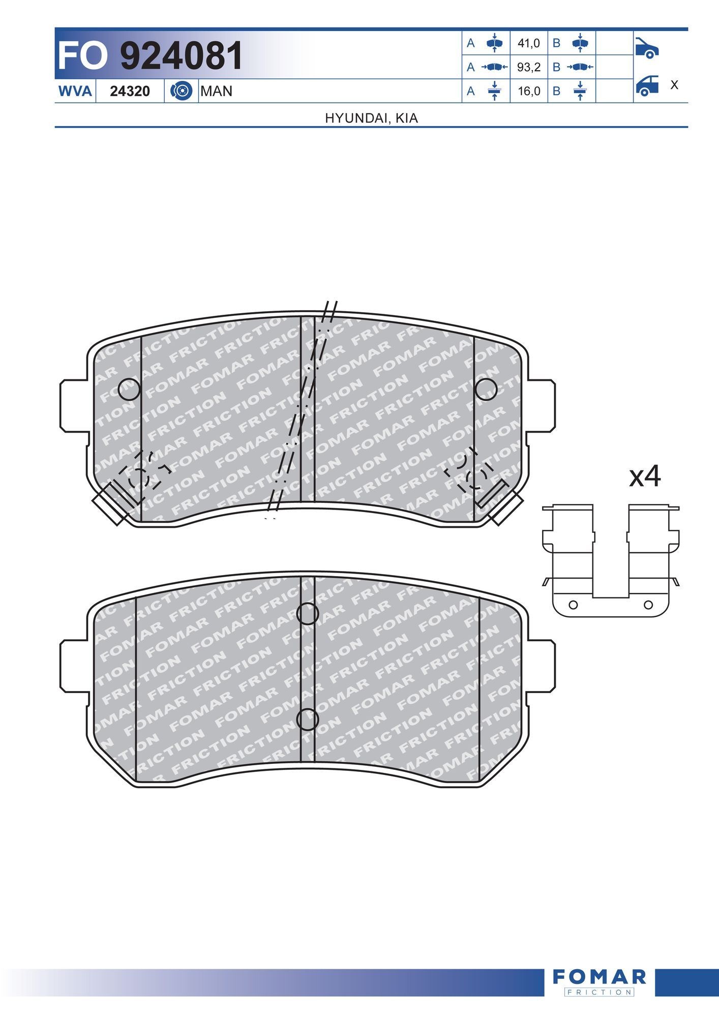 FOMAR Friction FO 924081: Piduriklotsid