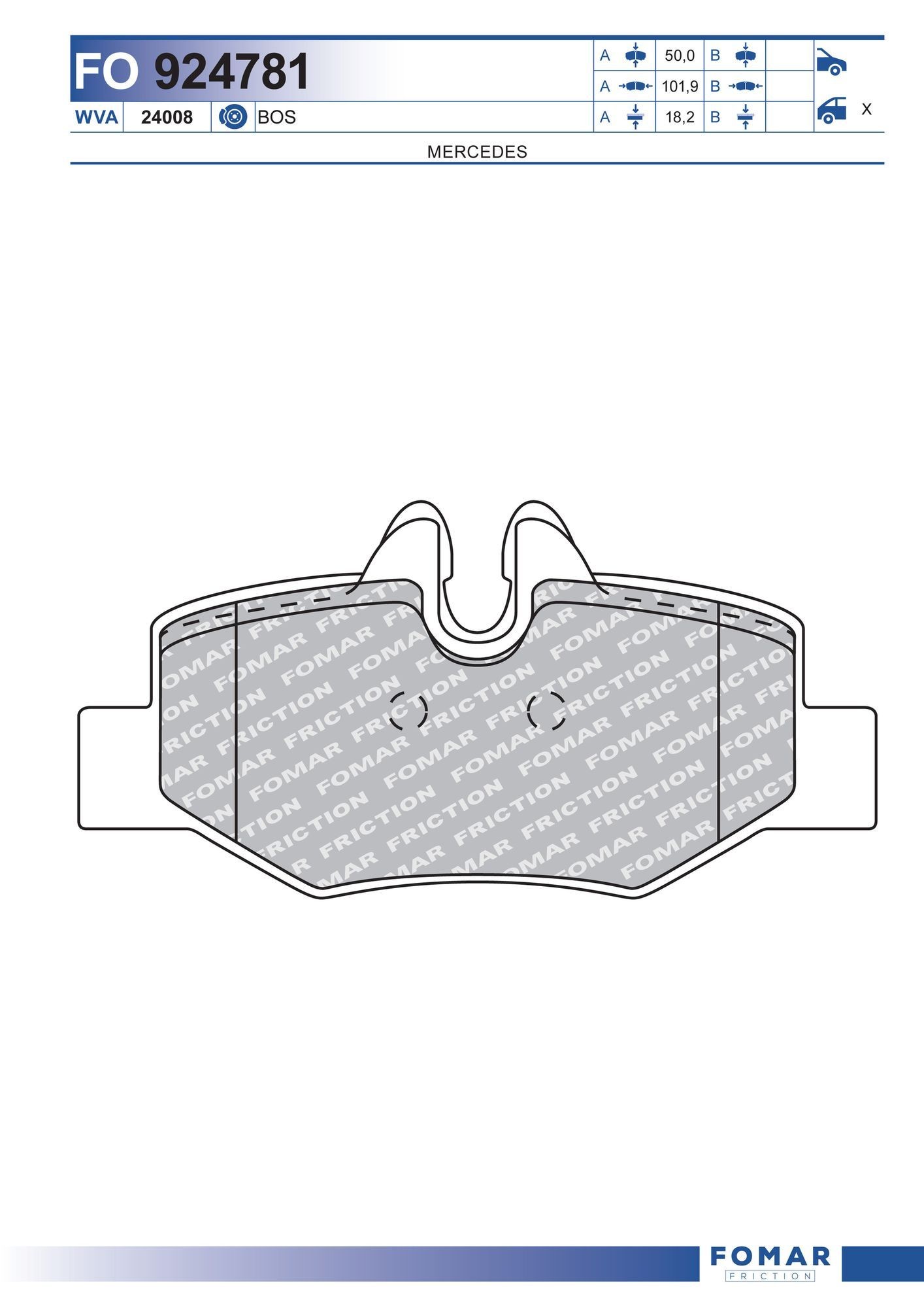 FOMAR Friction FO 924781: Piduriklotsid