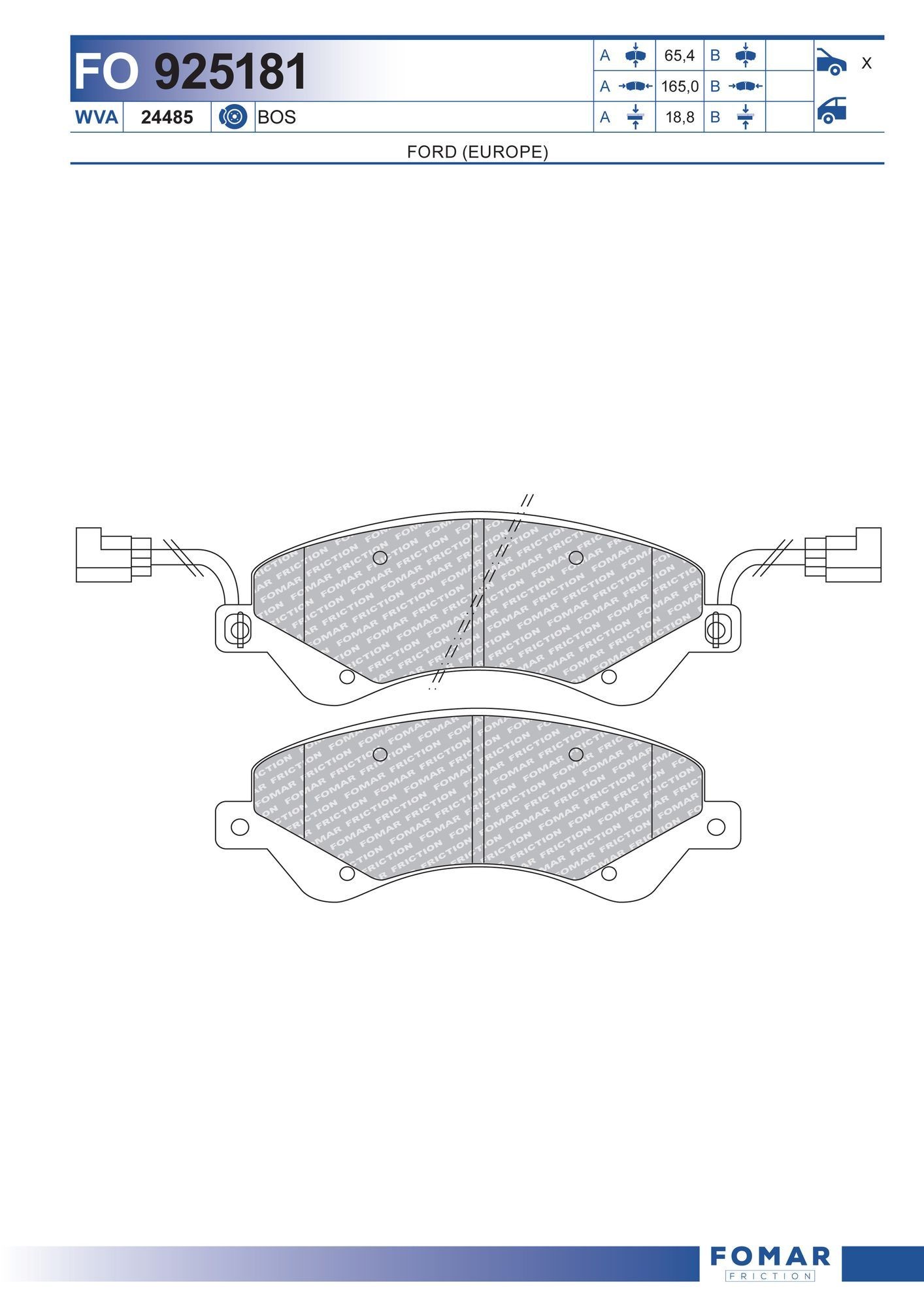 FOMAR Friction FO 925181: Piduriklotsid