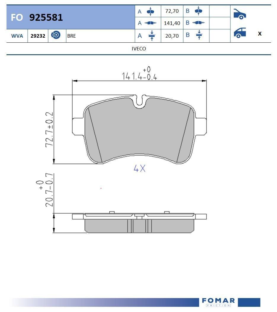 FOMAR Friction FO 925581: Piduriklotsid