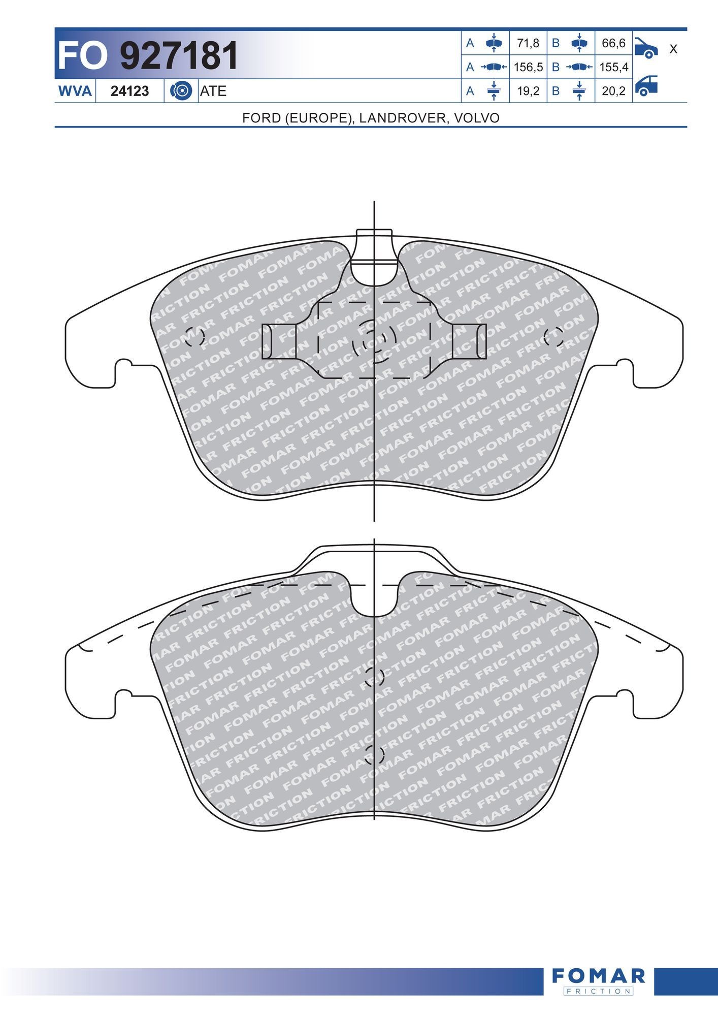 FOMAR Friction FO 927181: Piduriklotsid