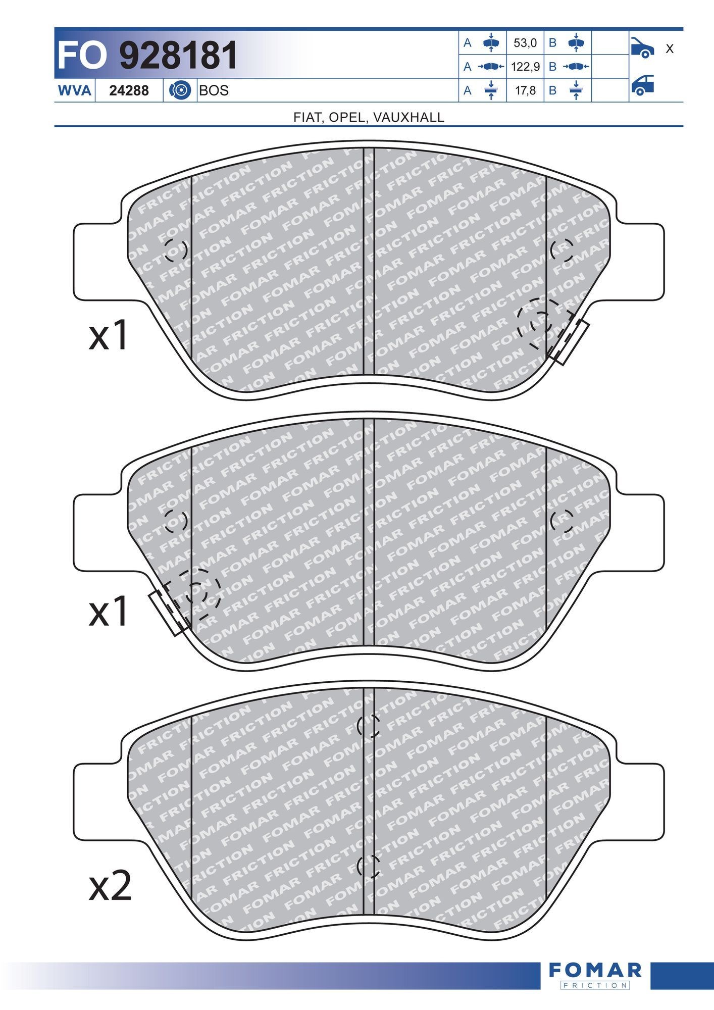 FOMAR Friction FO 928181: Piduriklotsid