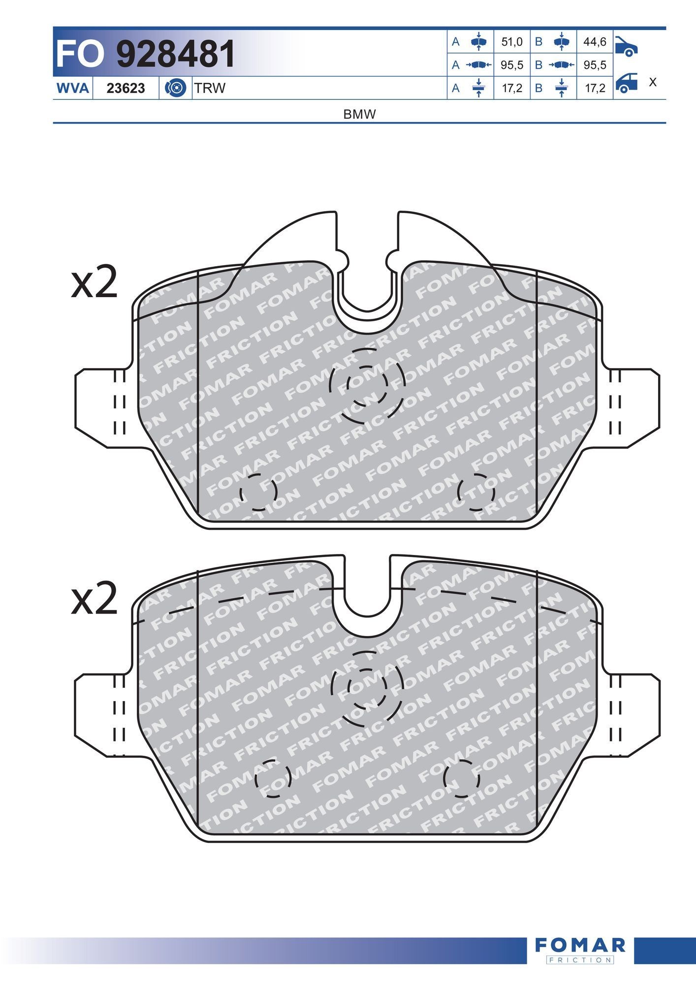 FOMAR Friction FO 928481: Piduriklotsid